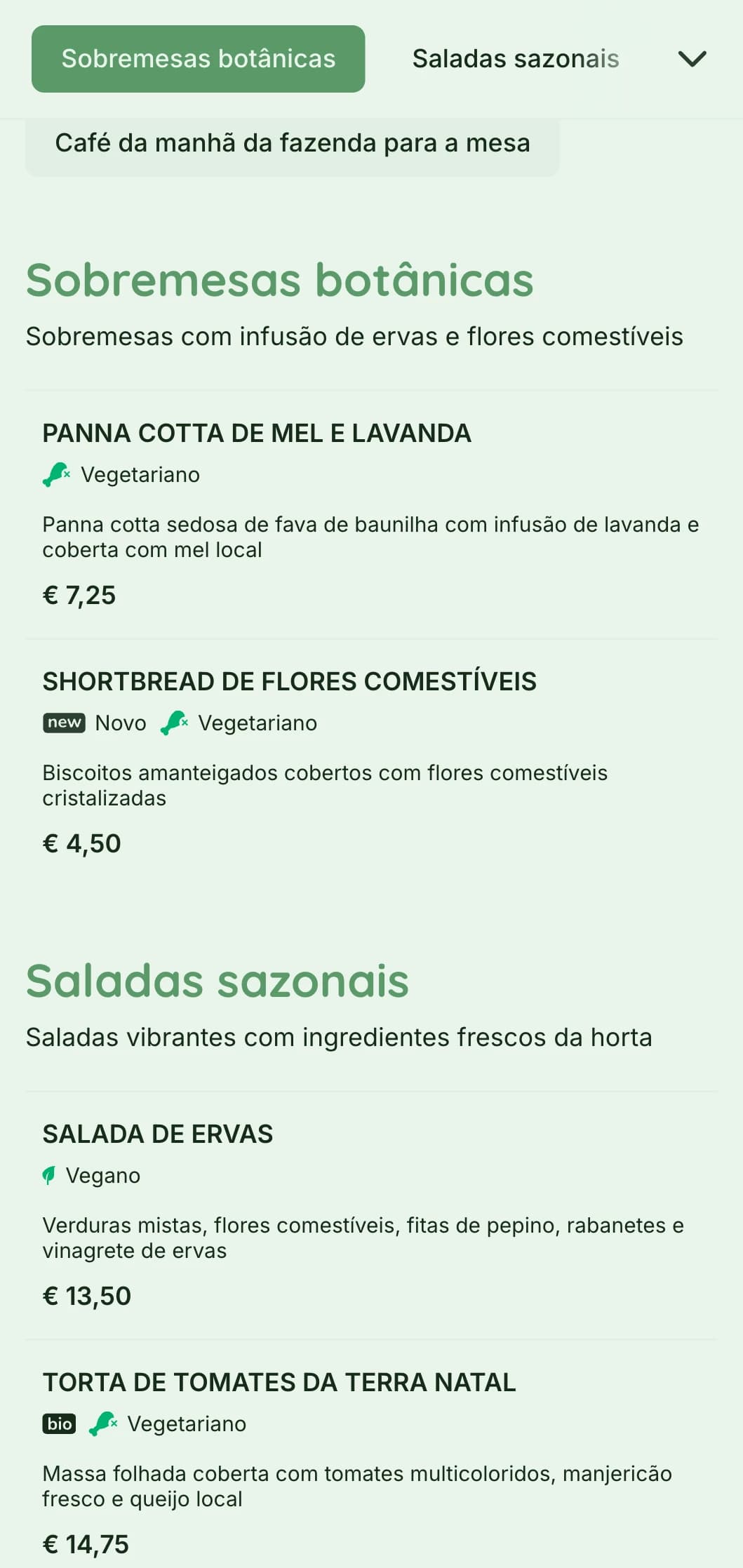 Design verde vibrante com elementos botânicos para cafeterias com jardim e restaurantes orgânicos.