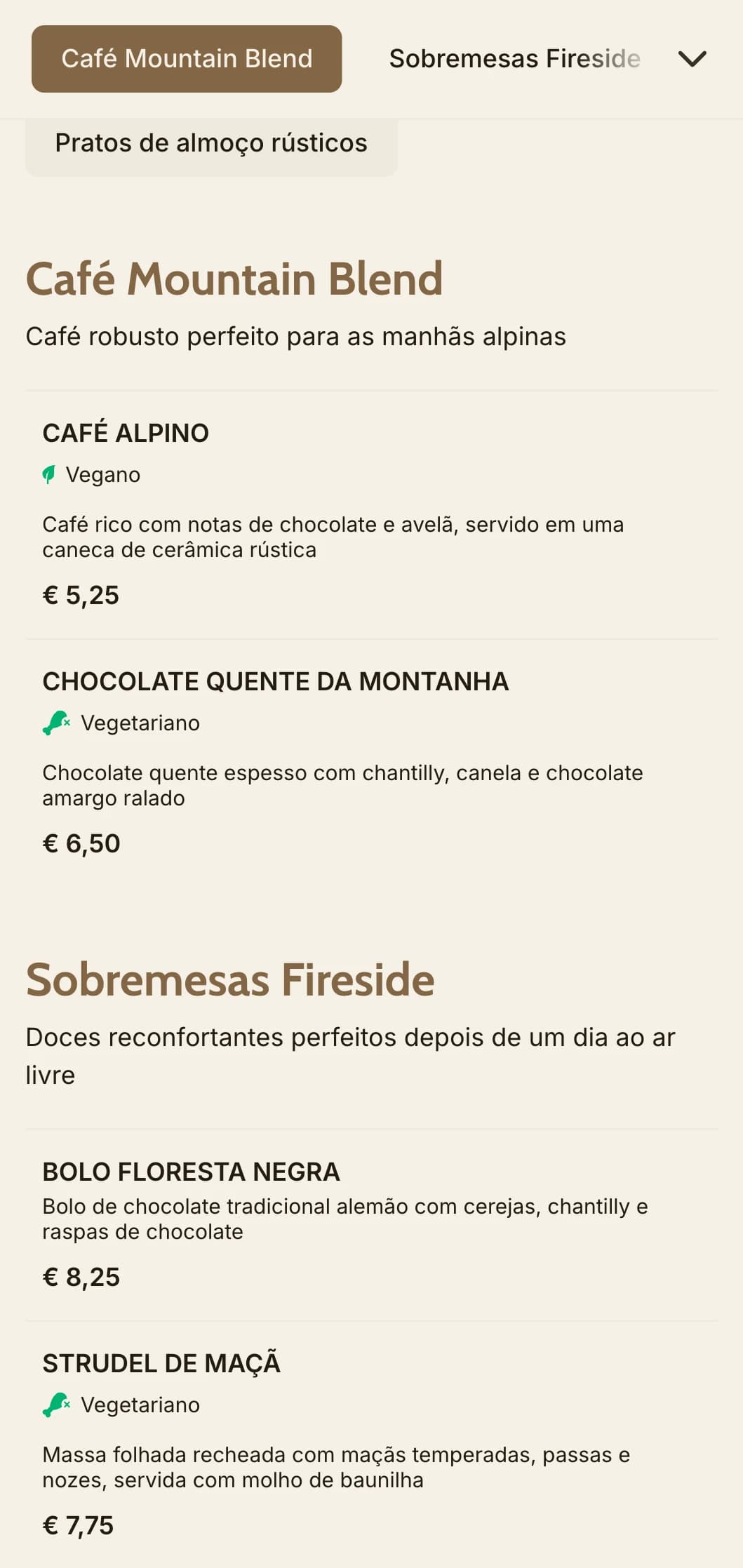Design aconchegante inspirado em madeira com elementos da montanha para cafés alpinos e restaurantes em chalés.
