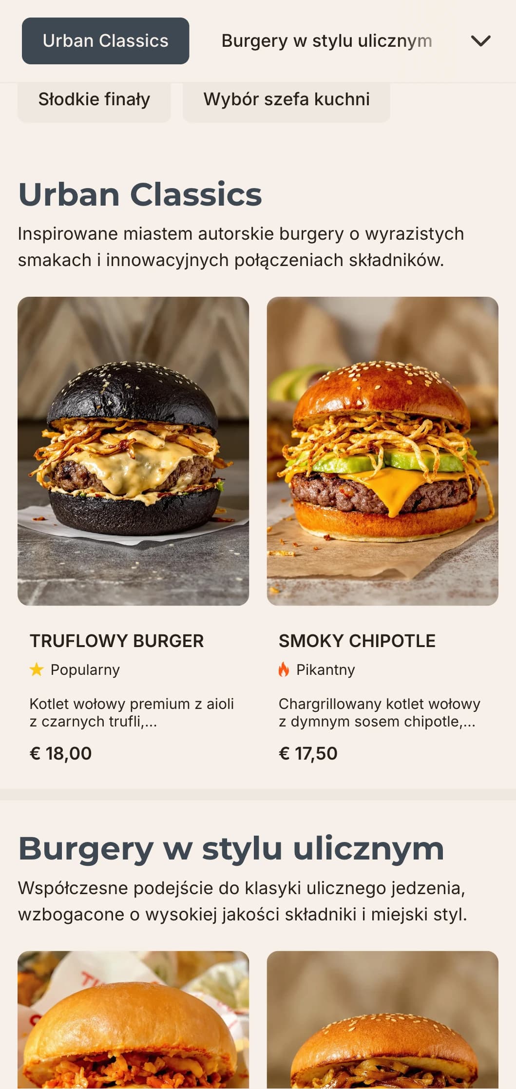 Elegancki, współczesny projekt baru z burgerami z minimalistyczną typografią i elementami inspirowanymi przemysłem dla entuzjastów miejskiego jedzenia.