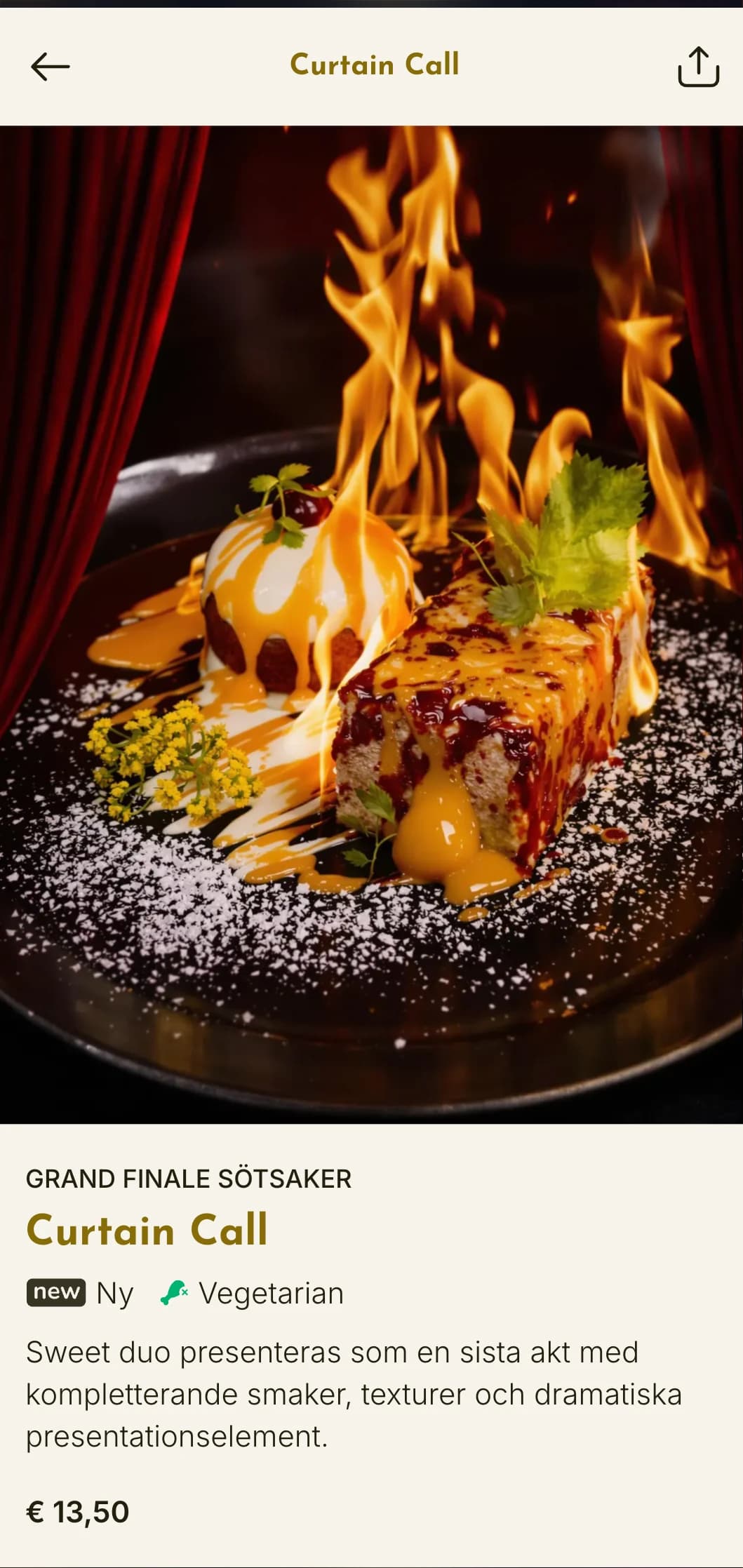 Dramatisk, teaterinspirerad lunchmenydesign med scenelement och performativ layout, lämplig för restauranger nära teatrar eller med föreställningsteman.