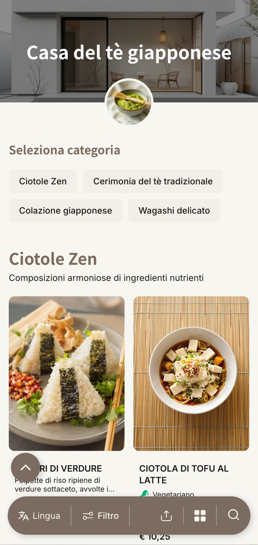Design minimalista ispirato all'estetica giapponese per case da tè e caffè zen.
