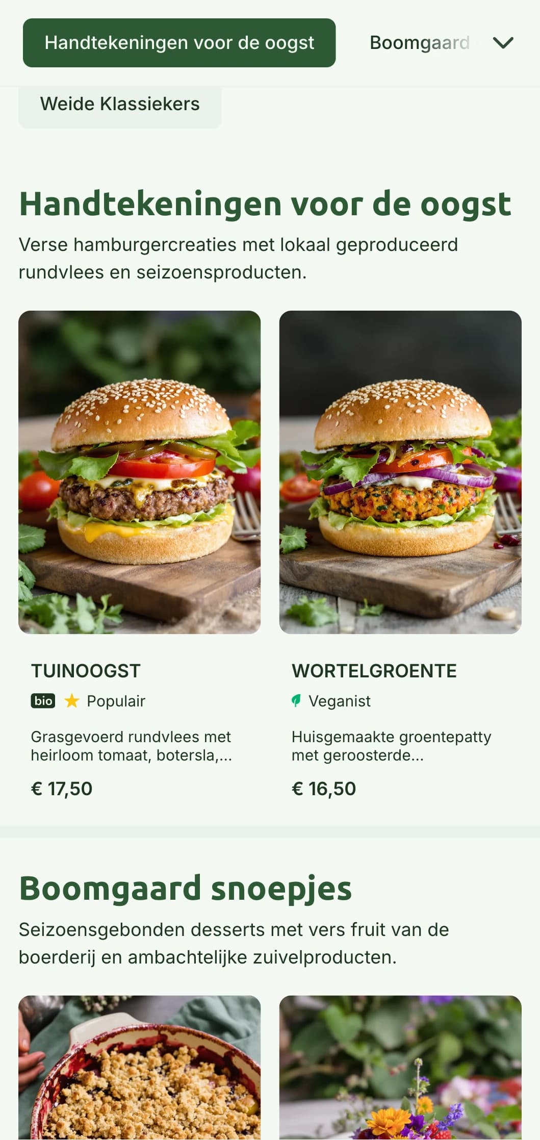 Gezond hamburgerconcept met natuurlijke groenten en rustieke elementen die de kwaliteit van de ingrediënten benadrukken.