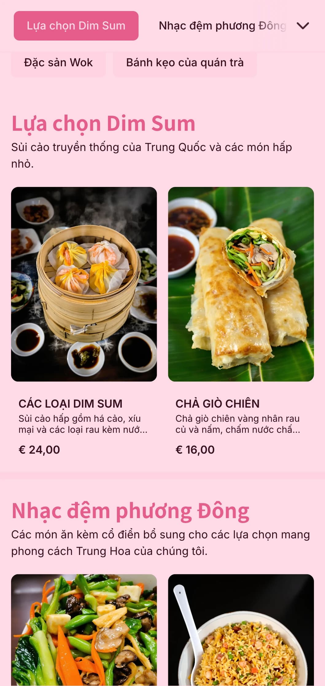 Dịch vụ phục vụ dim sum theo phong cách truyền thống Trung Hoa gồm các món hấp nhỏ, sủi cảo và cách trình bày chuẩn mực cho các sự kiện và lễ kỷ niệm văn hóa.