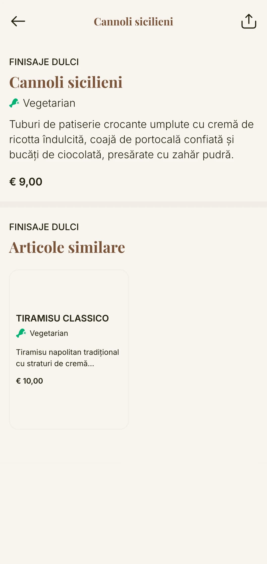 Meniu clasic de pizzerie italiană cu tipografie elegantă și tonuri calde de pământ, perfect pentru unitățile autentice în stil napolitan.