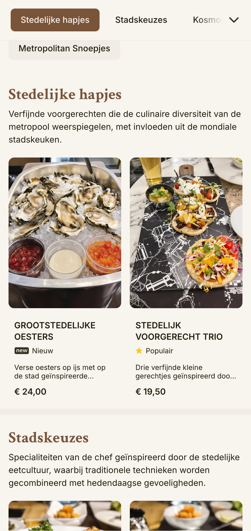 Kosmopolitisch, op de stad geïnspireerd lunchmenu-ontwerp met stedelijke elegantie en verfijnde details, geschikt voor restaurants in het centrum en verfijnde stadsetablissementen.