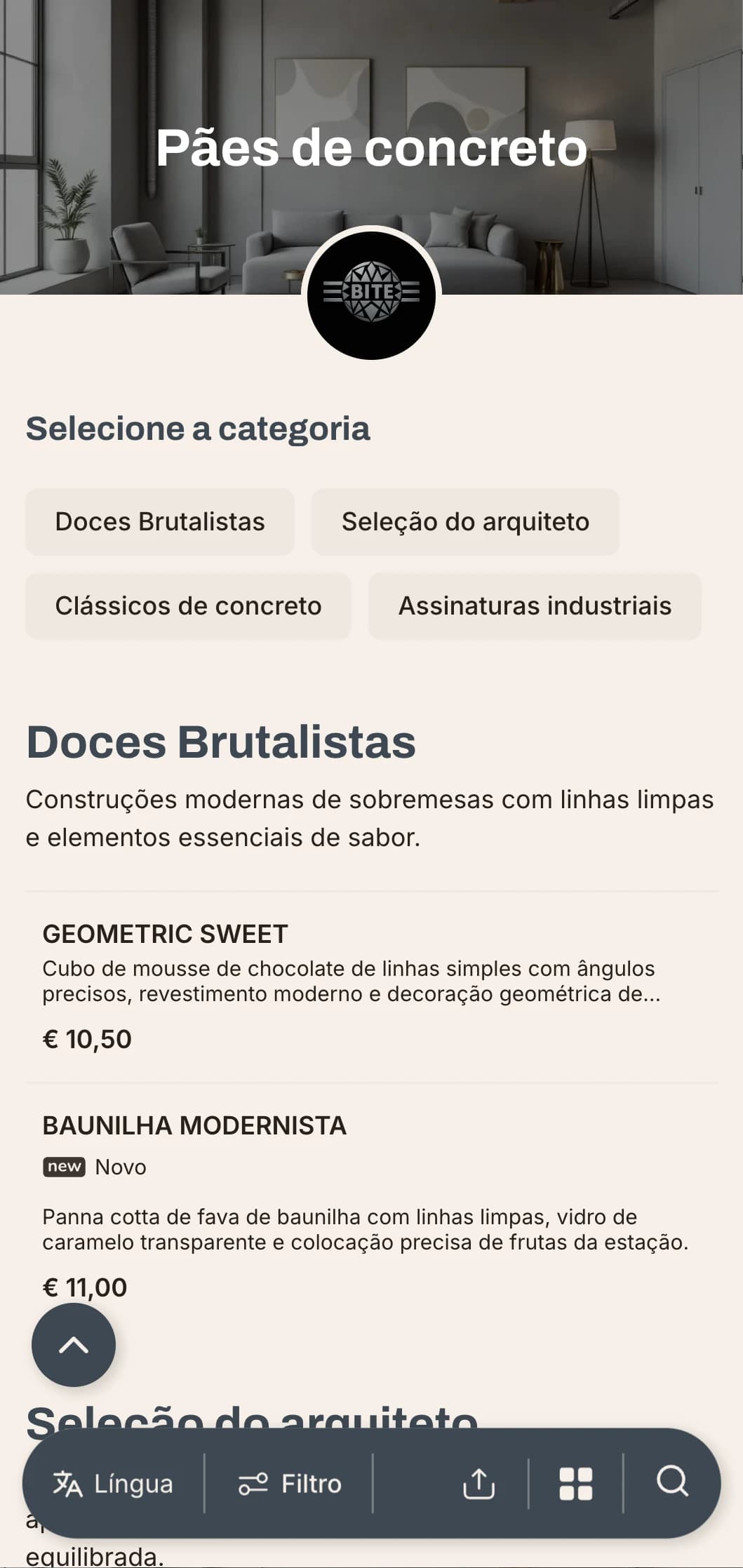 Conceito de hambúrguer industrial-minimalista com texturas de concreto e acabamentos metálicos elegantes para o urbano moderno.