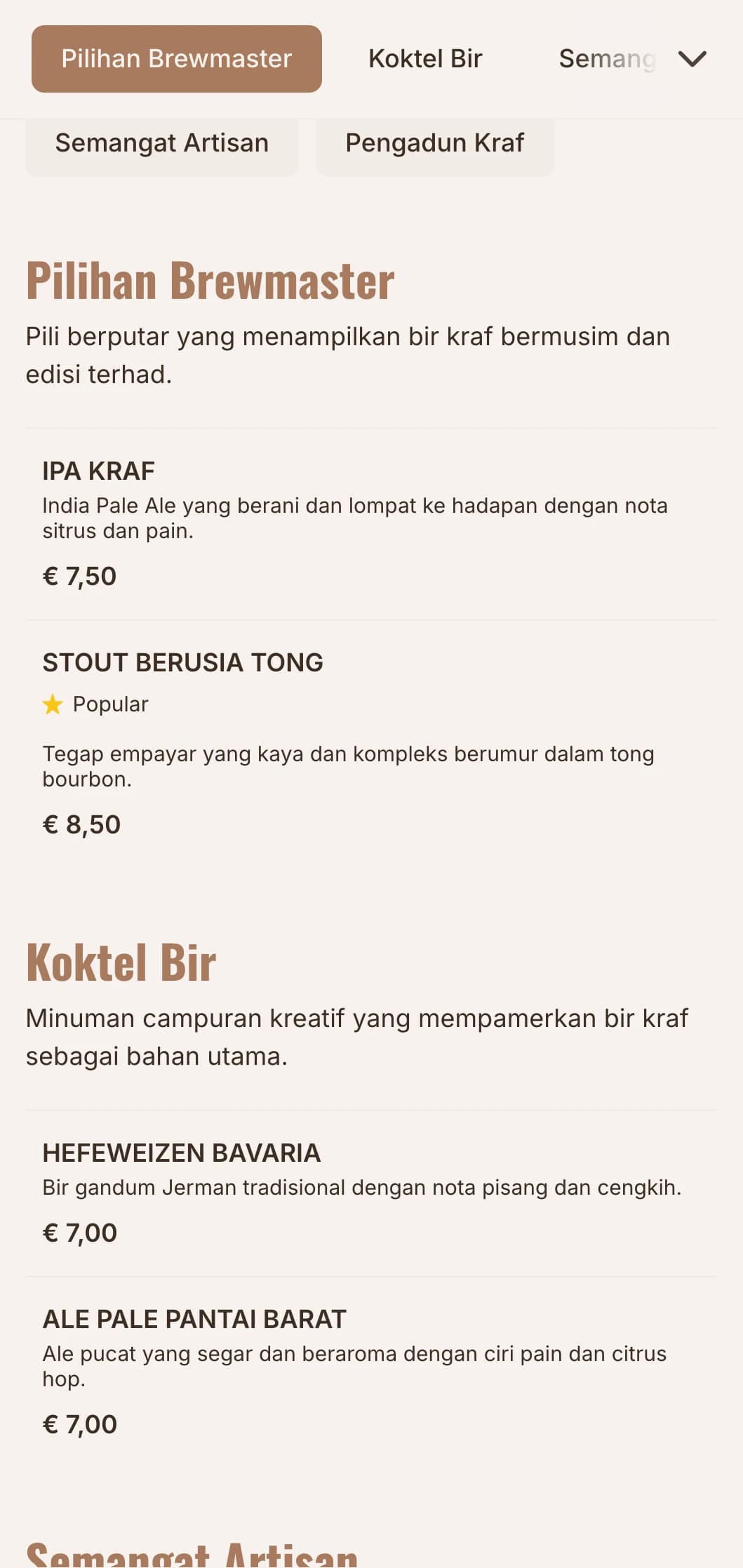 Reka bentuk oren hangat dengan elemen industri untuk bilik paip bir kraf.