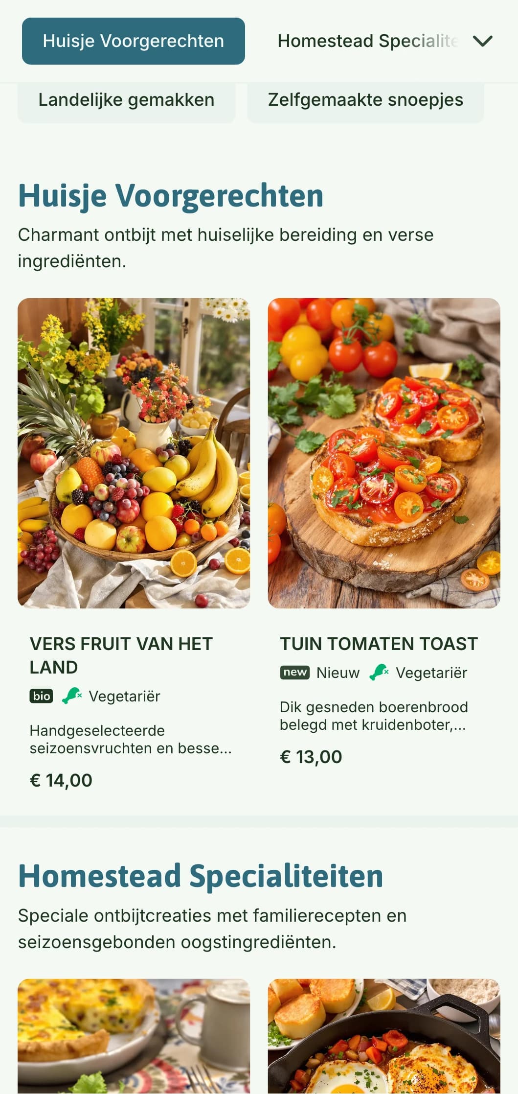 Huiselijke ochtendkost met verse ingrediënten van het land en een charmante presentatie voor een gezellig ontbijt.