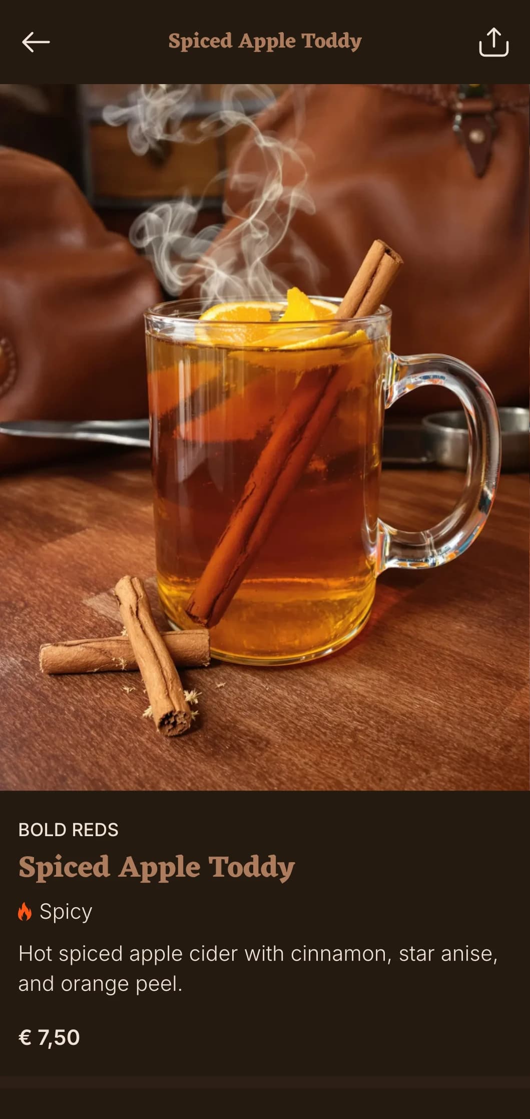 Rich brown design with leather textures for bourbon and whiskey lounges.