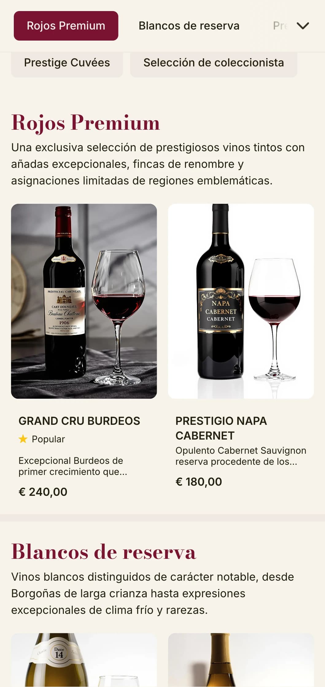 Lujosa plantilla de carta de vinos con ricos acentos burdeos y sofisticada tipografía, ideal para asadores y bodegas de primera calidad.