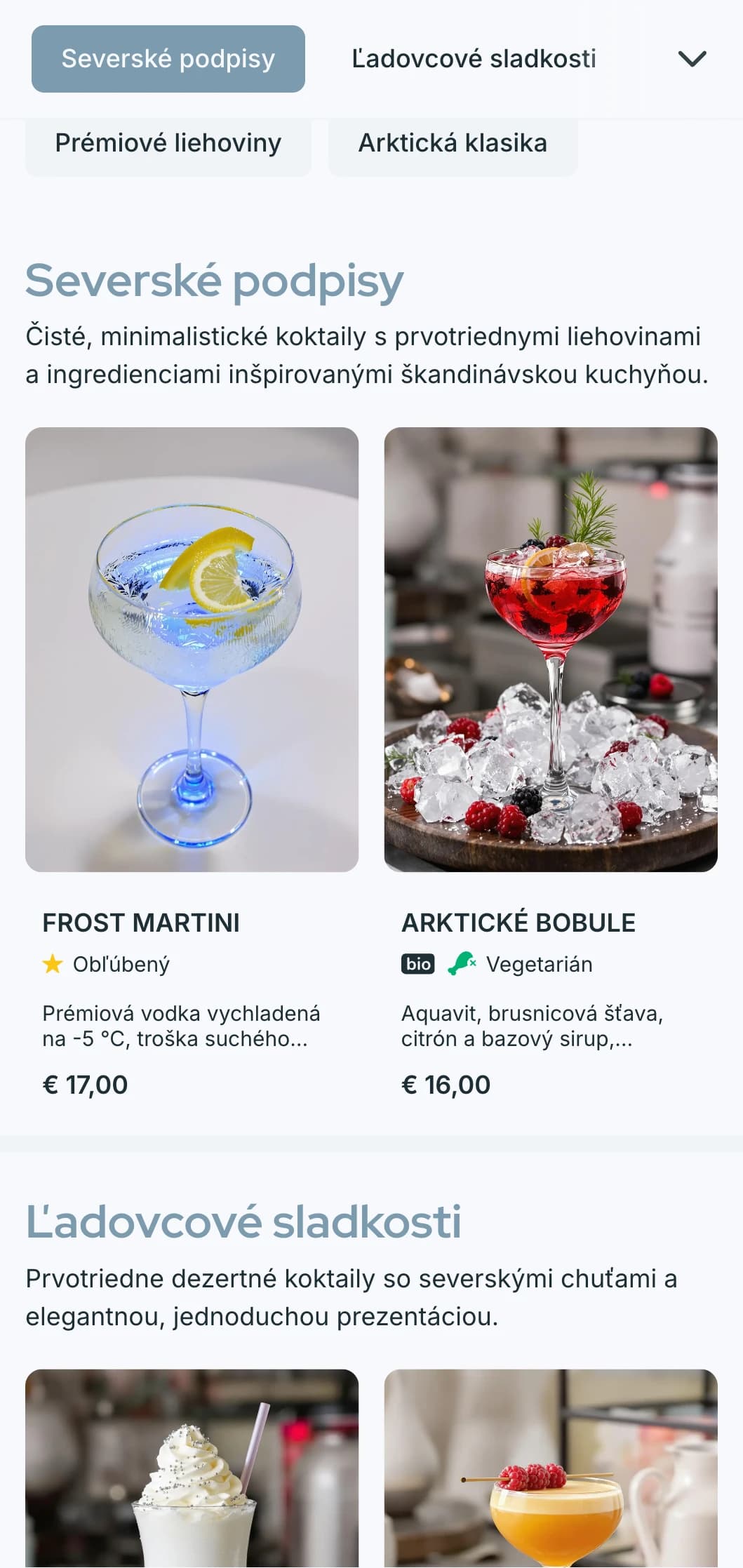 Čistý, škandinávsky inšpirovaný dizajn pre moderné bary a salóniky s minimalistickou typografiou a chladnými modrými tónmi.