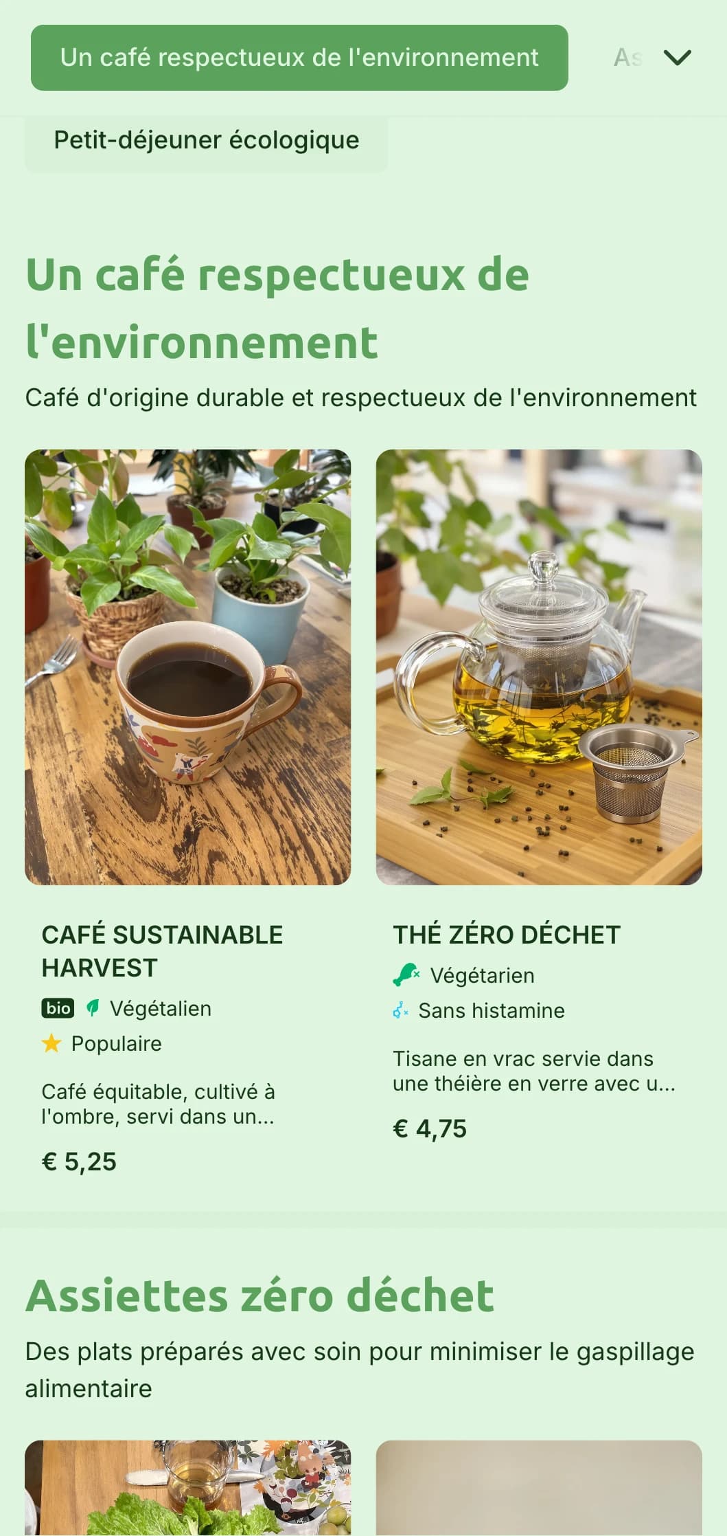 Un design vert et terreux qui met en valeur les ingrédients biologiques pour les cafés de la ferme à la table et les éco-restaurants.