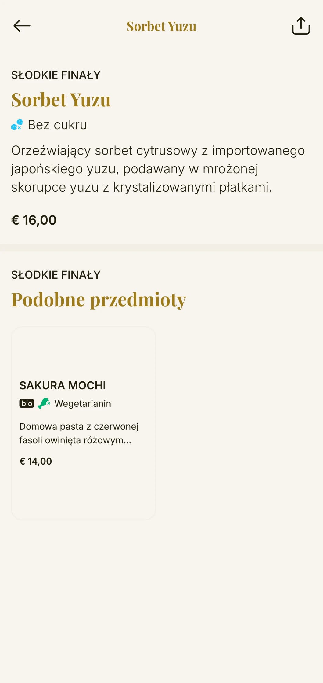 Wyrafinowane japońskie doznania kulinarne z klasyczną elegancją, z delikatną typografią szeryfową i akcentami kwiatu wiśni na delikatnym kremowym tle.