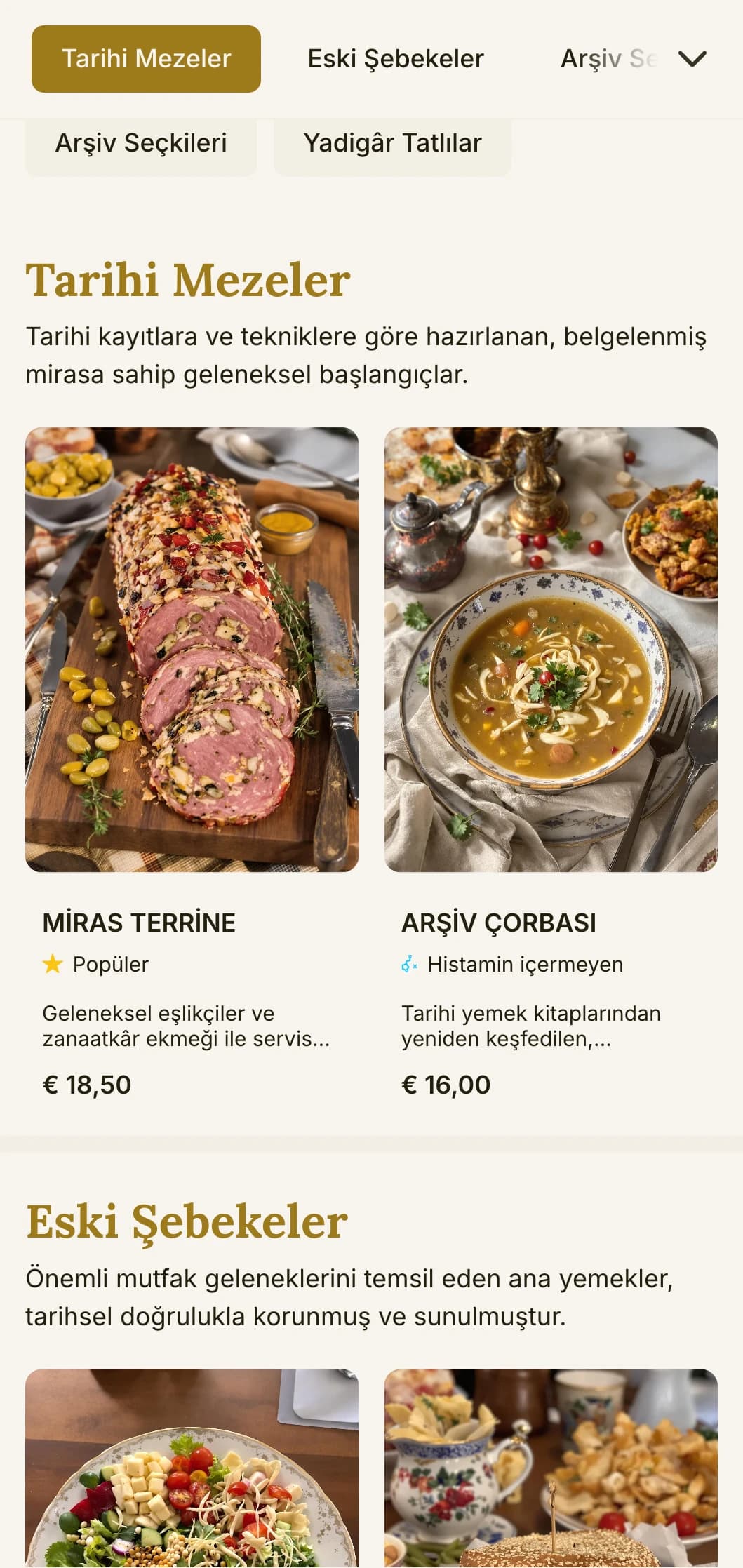 Geleneksel öğeler ve zamansız tipografi içeren tarihi, miras odaklı öğle yemeği menüsü tasarımı, önemli restoranlar ve uzun geçmişe sahip kuruluşlar için uygundur.
