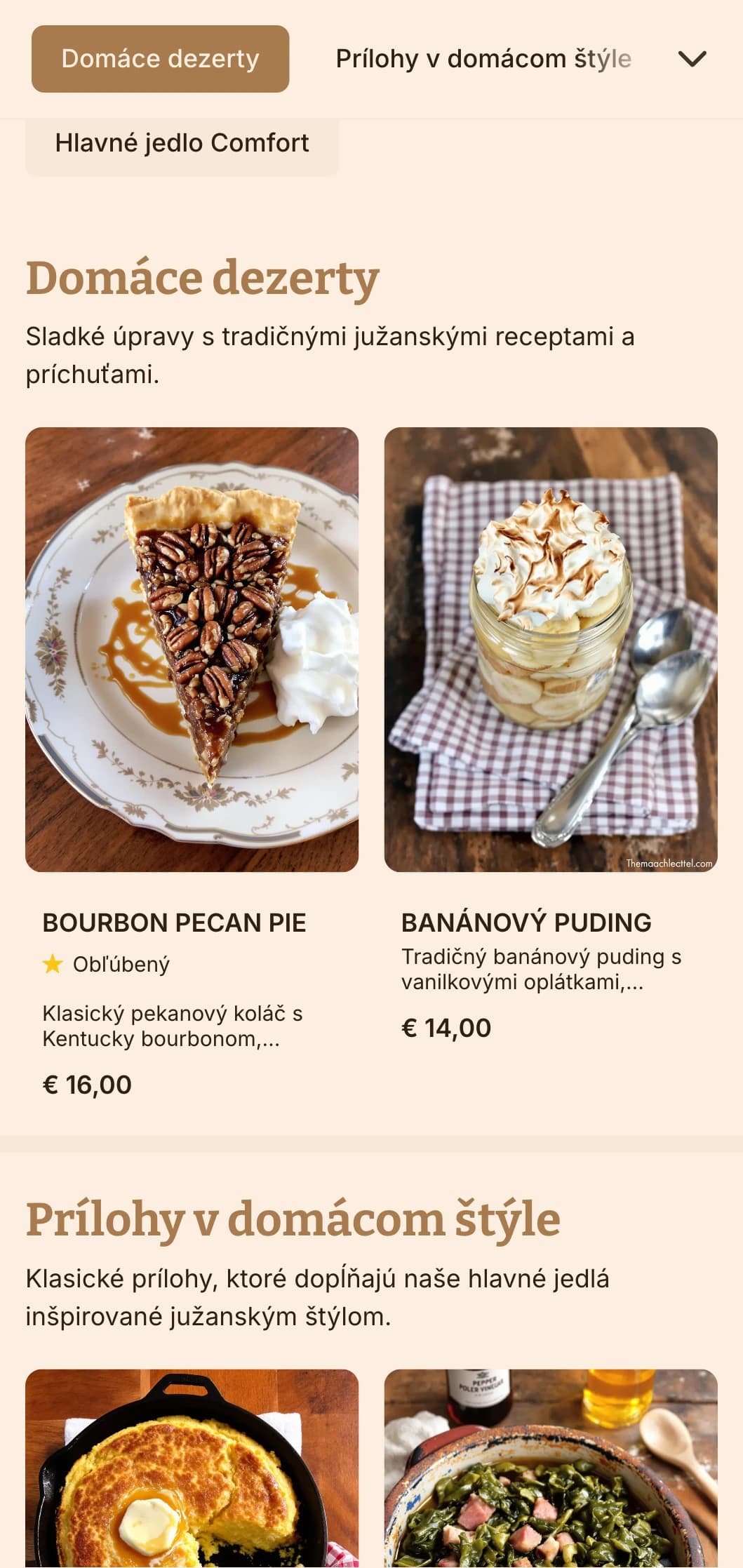 Hrejivý catering v južanskom štýle, ktorý ponúka klasiku, veľkorysé porcie a domácu prezentáciu na rodinné stretnutia a neformálne stretnutia.