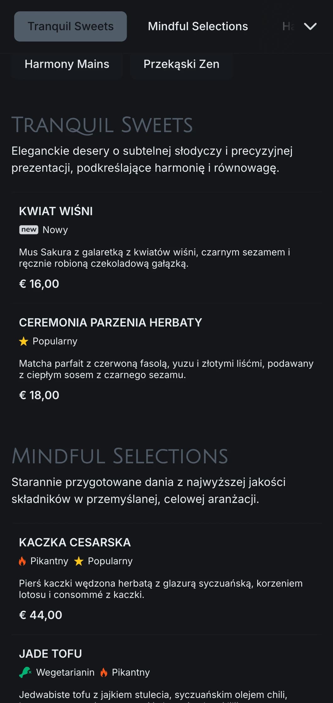 Wyrafinowany azjatycki minimalizm z naciskiem na równowagę, harmonię i dyskretny luksus.