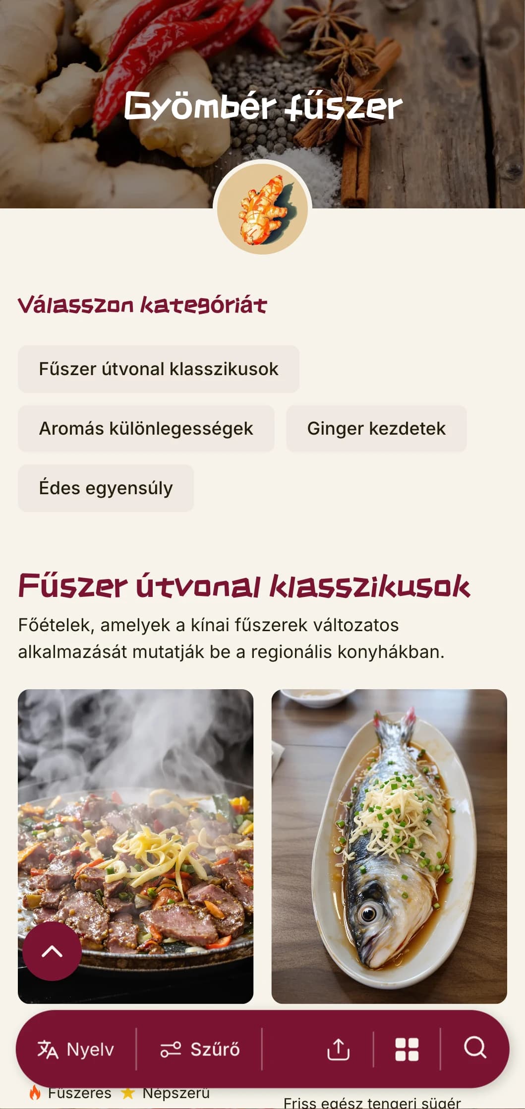 A gyömbér és a fűszerek hagyományai által inspirált élénk kínai menüsor kialakítása, merész elemekkel az autentikus regionális konyha számára.