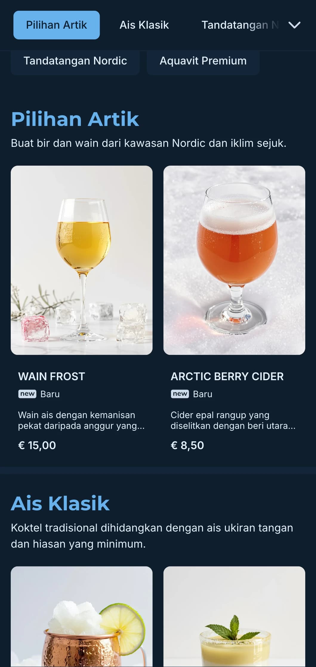 Reka bentuk berinspirasikan Scandinavia yang bersih dengan rona biru sejuk untuk pertubuhan moden.