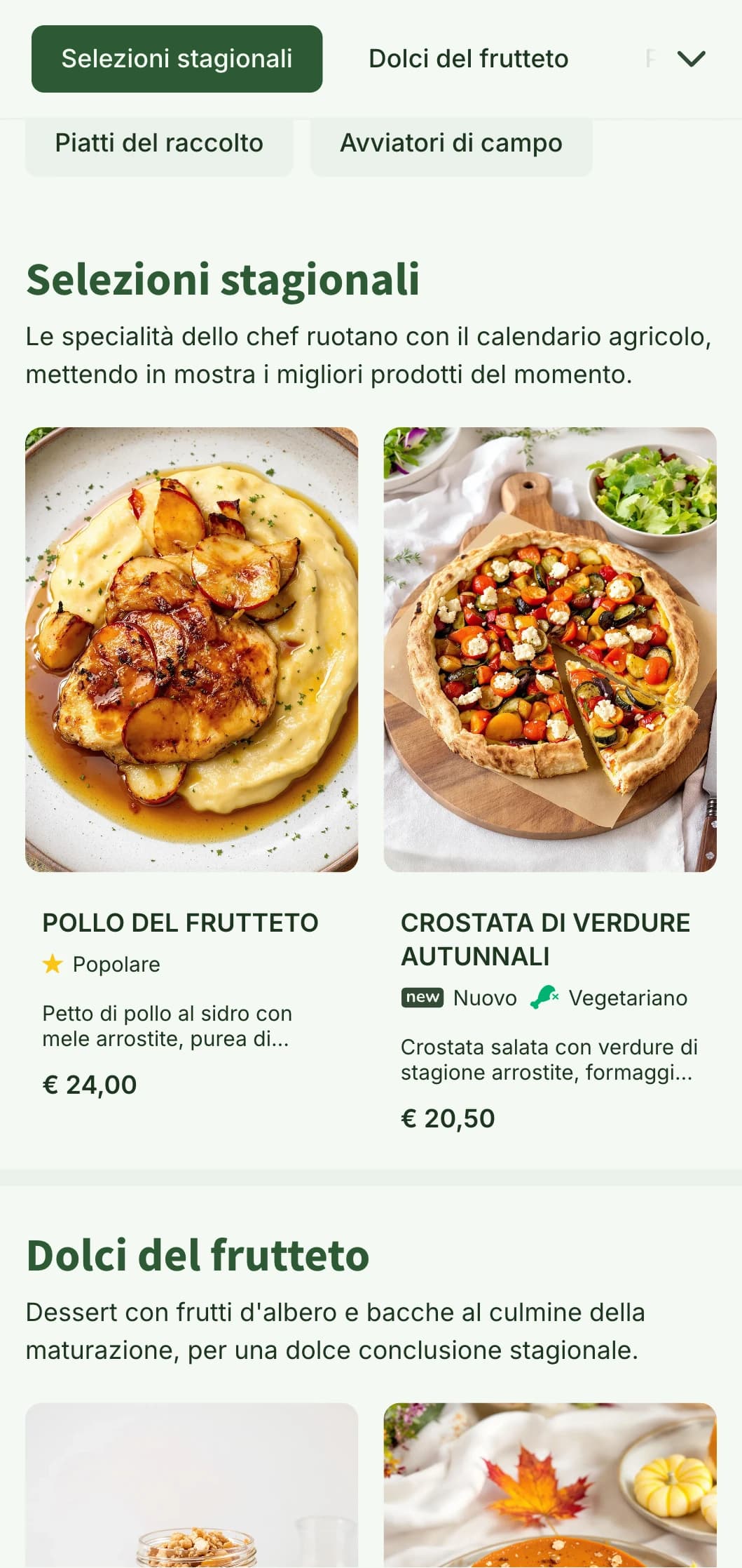 Menu per il pranzo a tema stagionale con calde tonalità autunnali ed elementi agricoli, perfetti per i ristoranti "farm-to-table" e le trattorie rurali.