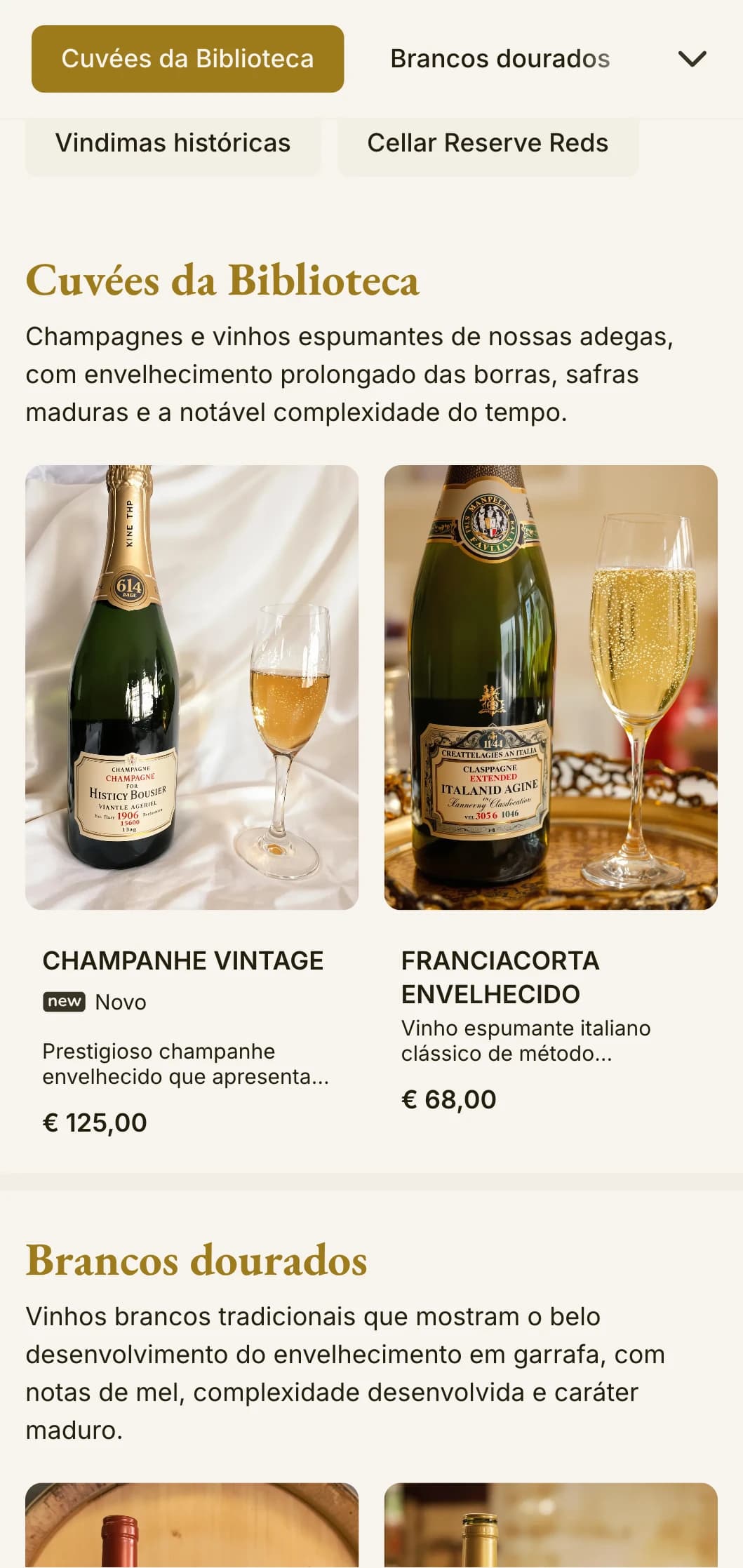 Modelo de carta de vinhos calorosamente tradicional com toques de âmbar e elementos patrimoniais, perfeito para vinícolas estabelecidas e experiências clássicas de jantares finos.