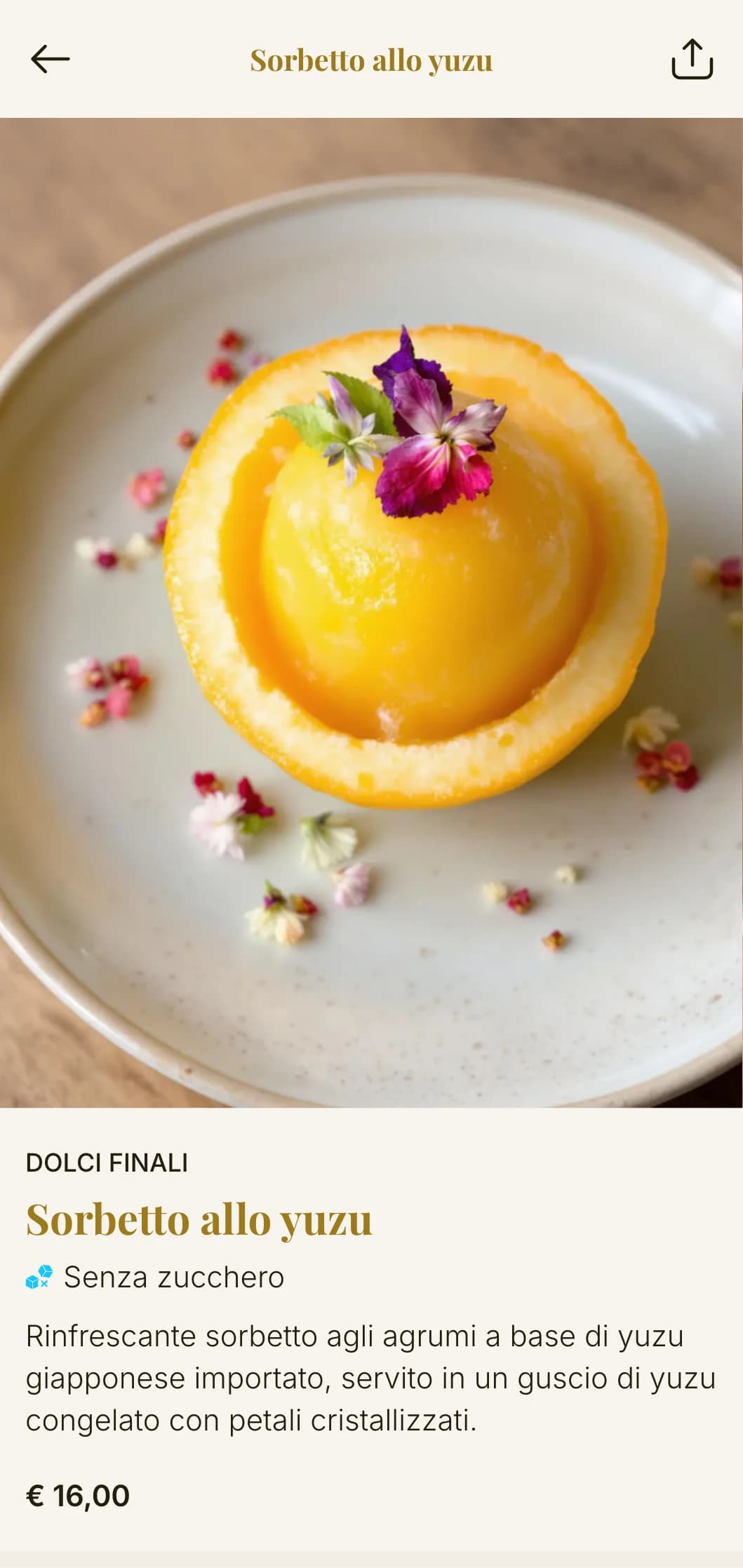 Raffinata esperienza culinaria giapponese dall'eleganza classica, caratterizzata da una delicata tipografia serif e da accenti di fiori di ciliegio su un morbido sfondo color crema.