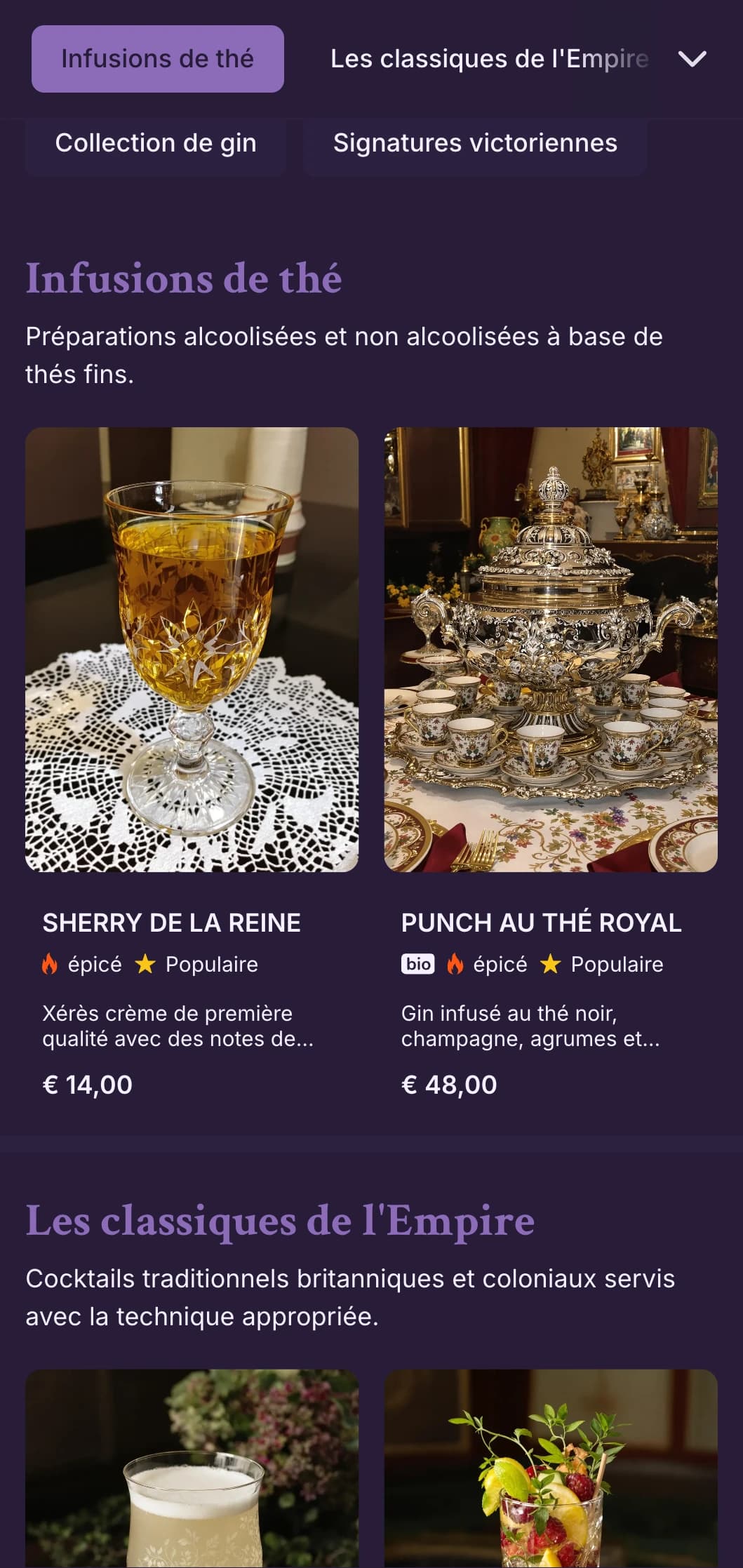 Design vert élaboré avec ornementation victorienne pour les salons de dégustation de gin.