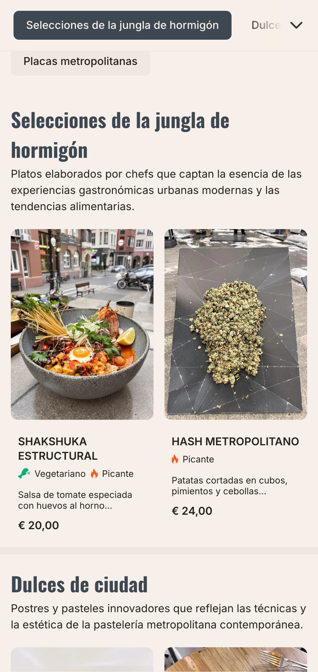 Atrevida plantilla de brunch urbano con influencias arquitectónicas, perfecta para cafeterías del centro de la ciudad y restaurantes modernos.