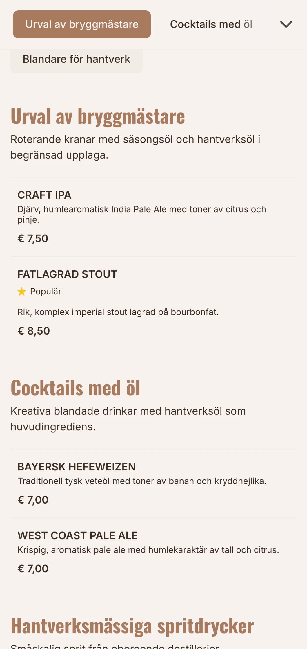 Varm orange design med industriella inslag för tappställen för hantverksöl.