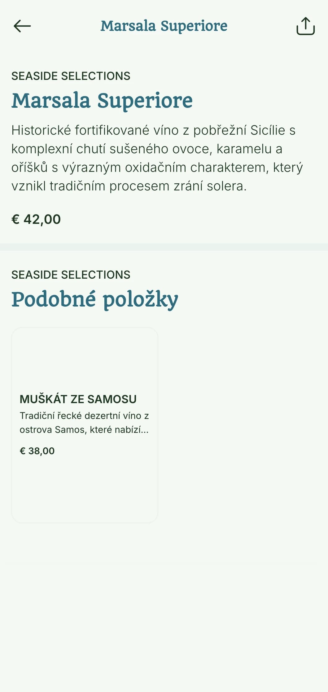 Šablona vinného lístku inspirovaná Středomořím s azurovými akcenty a pobřežními obrázky, ideální pro restaurace s mořskými plody a vinárny na pobřeží.
