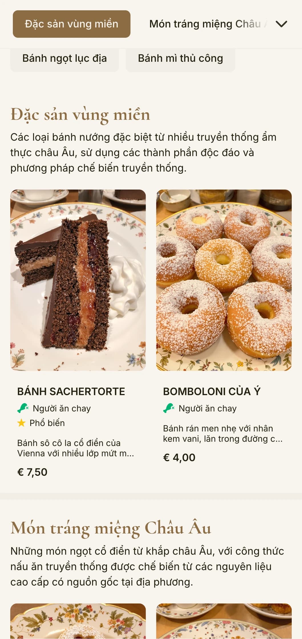 Thiết kế thực đơn bánh mì tinh tế theo phong cách châu Âu với tông màu nâu ấm áp và kiểu chữ thanh lịch, hoàn hảo cho các tiệm bánh mì và bánh ngọt theo phong cách châu Âu.