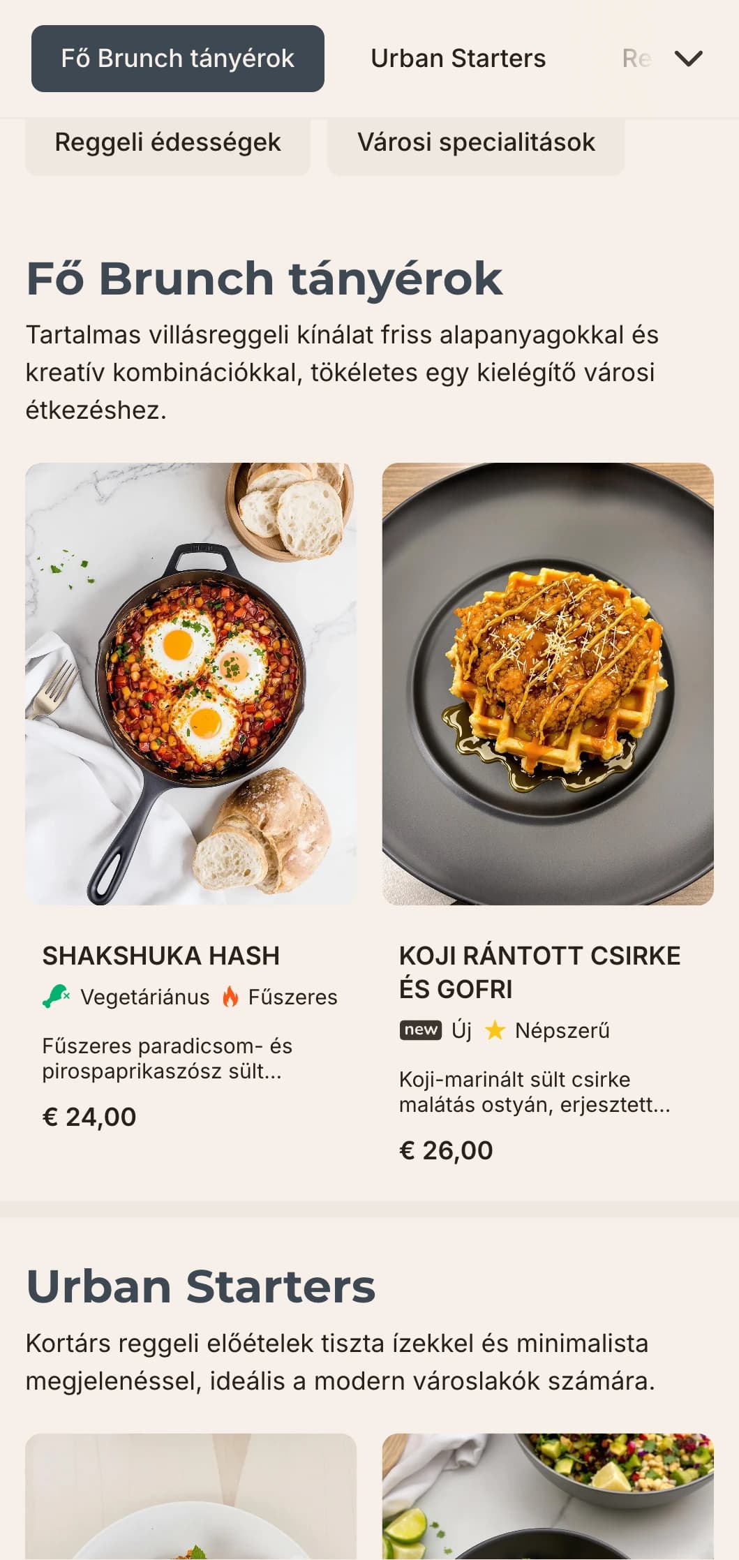Minimalista brunch sablon tiszta vonalakkal és modern tipográfiával, ideális kortárs városi kávézók számára, ipari esztétikával.