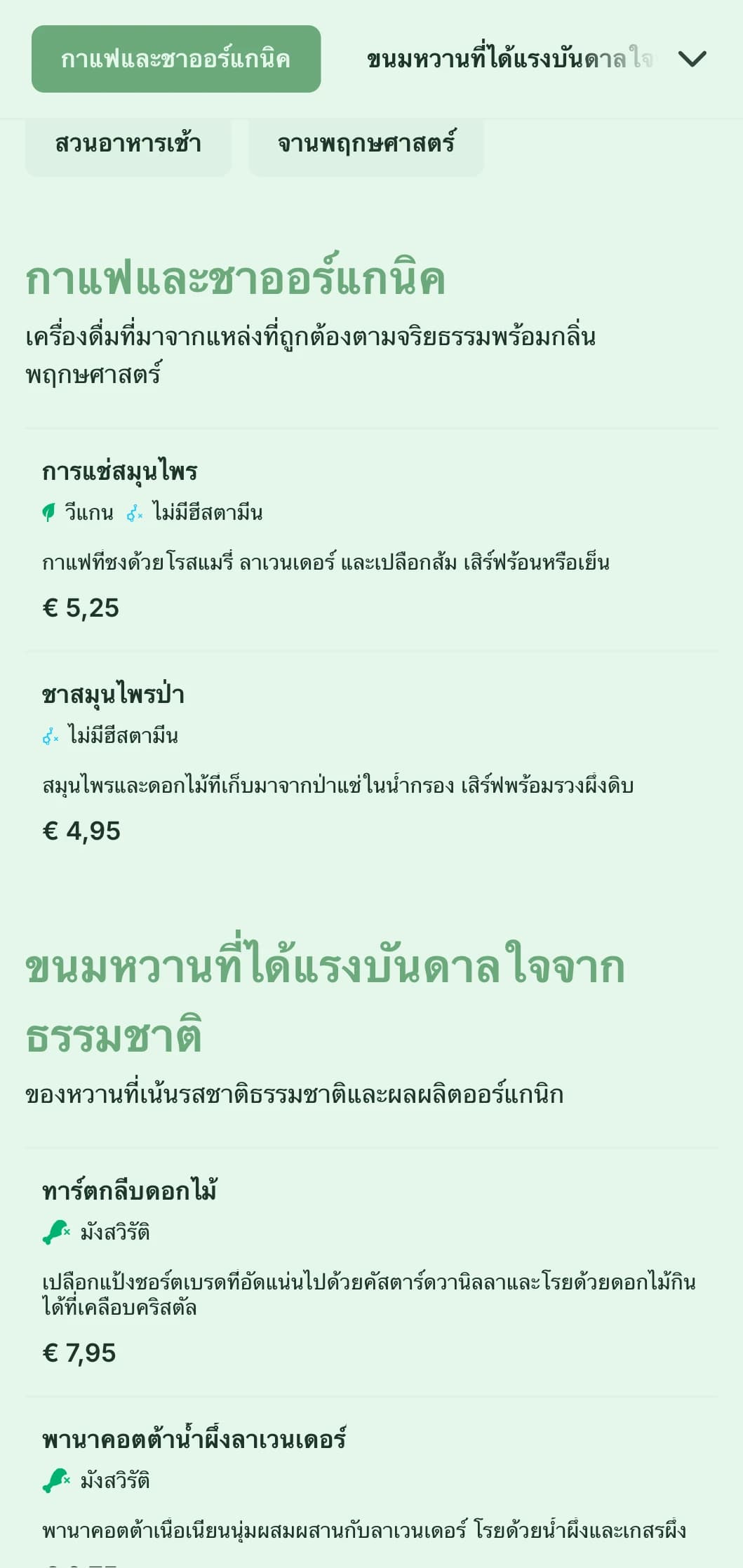 การออกแบบในธีมสีเขียวสดใสพร้อมองค์ประกอบพฤกษศาสตร์สำหรับคาเฟ่ในสวนและร้านอาหารมื้อสายแบบออร์แกนิก