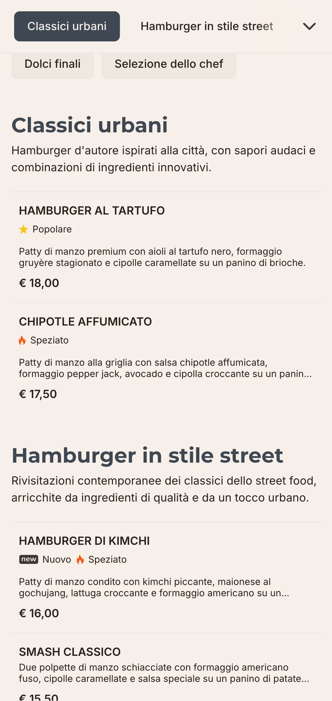 Design contemporaneo ed elegante di un burger bar con tipografia minimalista ed elementi di ispirazione industriale per gli appassionati di cibo urbano.