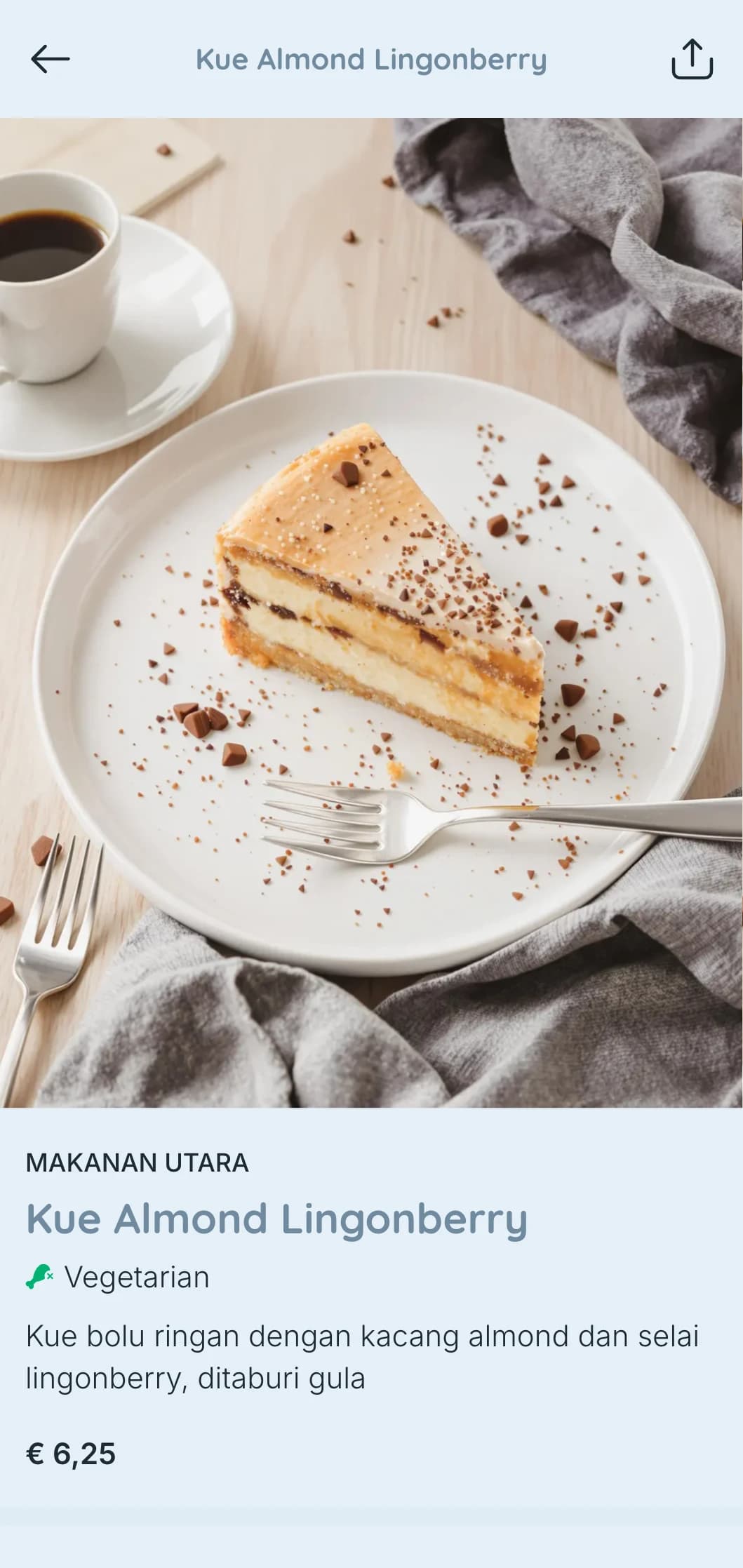Desain biru-abu-abu yang keren dengan elemen Skandinavia untuk toko roti dan kafe yang terinspirasi gaya Nordik.