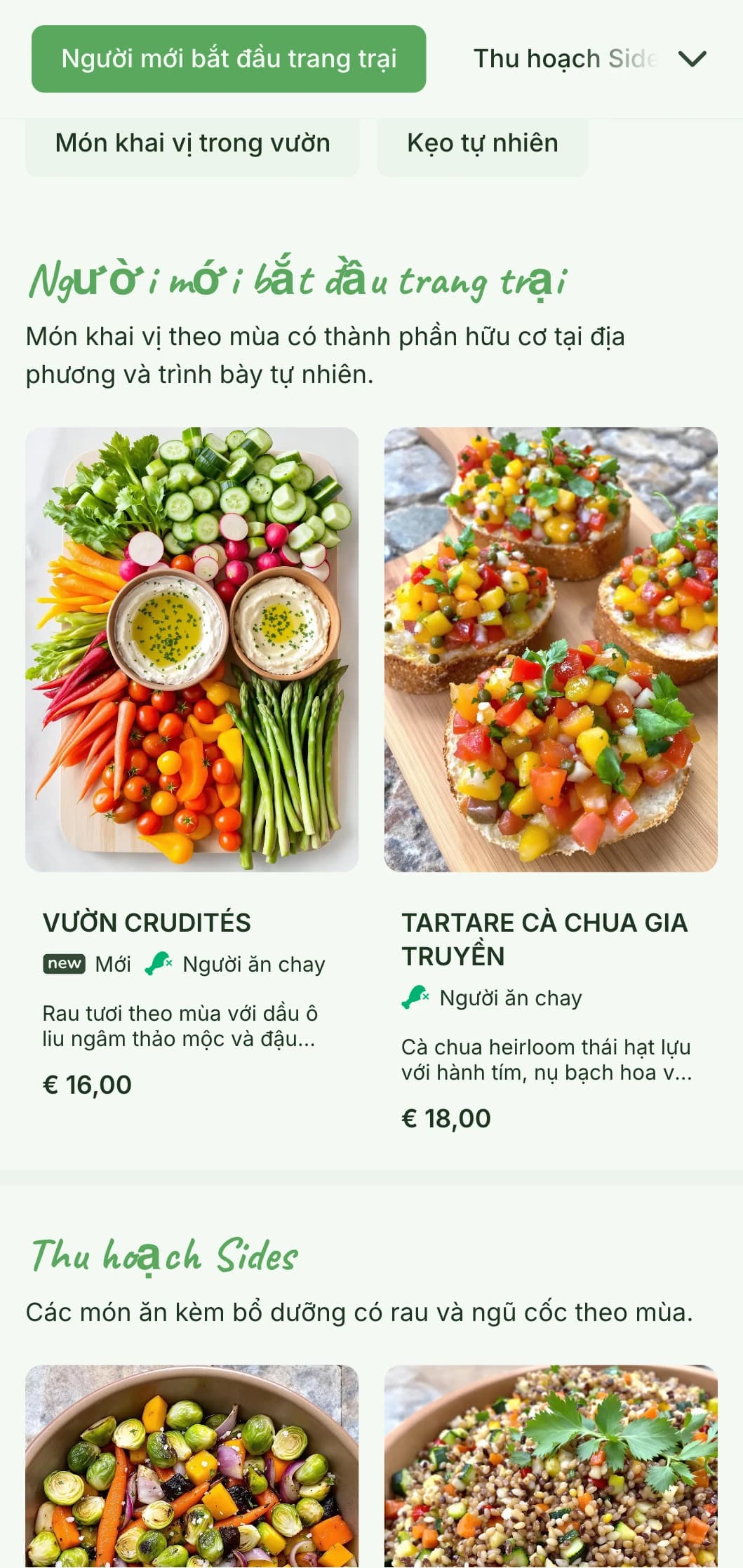 Dịch vụ phục vụ ăn uống từ nông trại đến bàn ăn với các thành phần hữu cơ theo mùa, được trình bày đẹp mắt cùng các thành phần tự nhiên cho các bữa tiệc ngoài vườn và sự kiện ngoài trời.