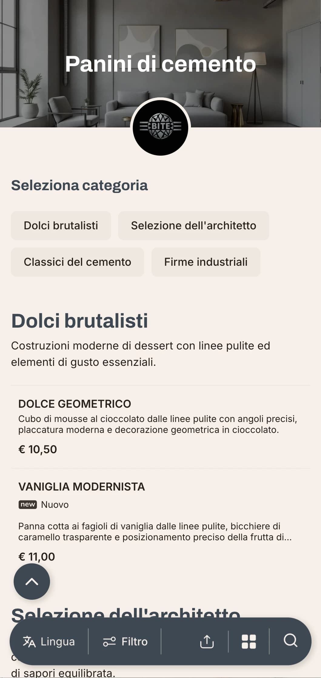 Concetto di hamburger industriale-minimalista con texture di cemento e finiture metalliche eleganti per l'urbanista moderno.