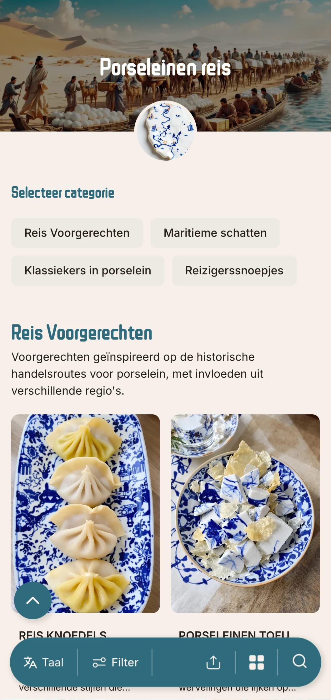 Elegant Chinees menuontwerp geïnspireerd op porseleinen handelsroutes, met historische elementen voor een authentieke keuken.
