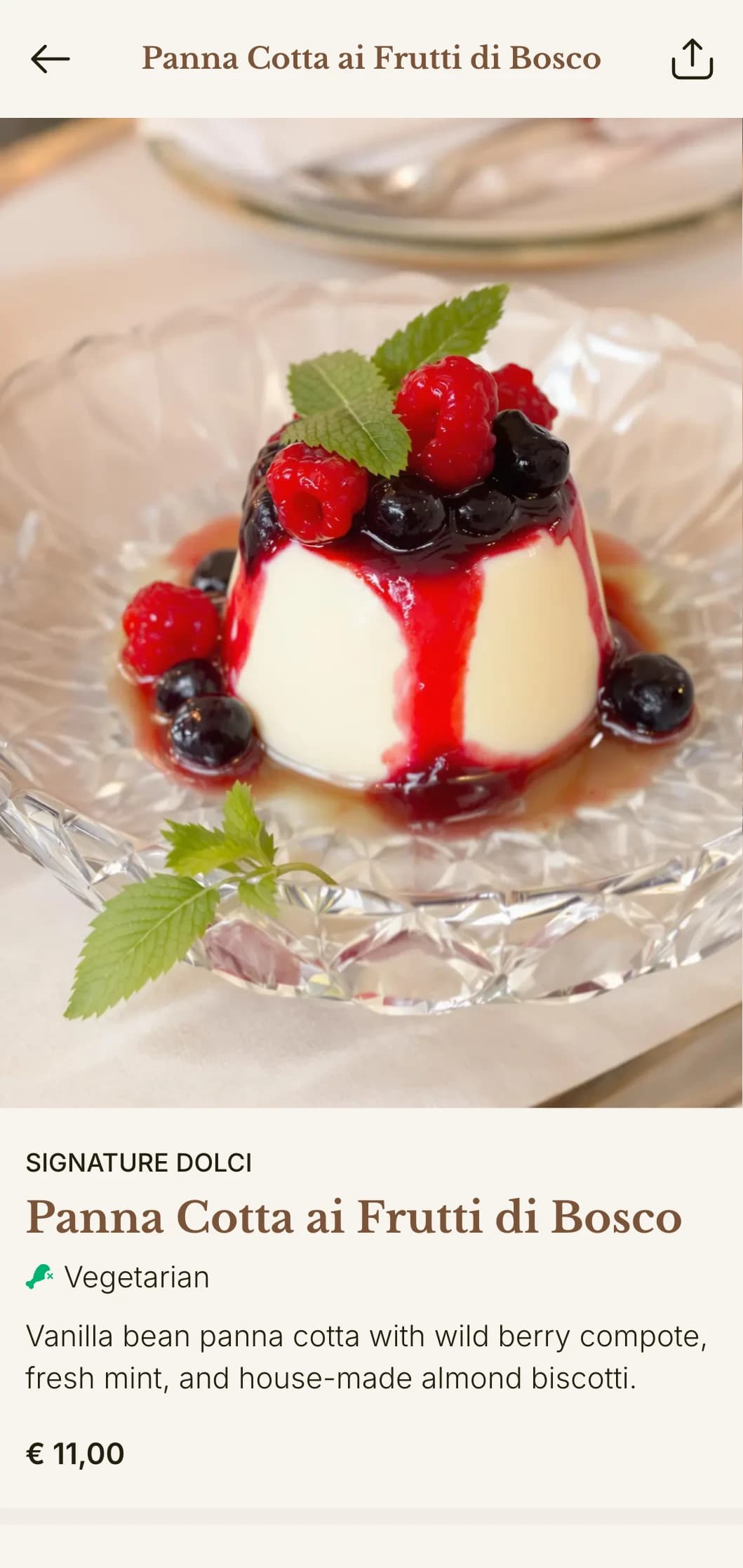 Refined Italian pizzeria menu with elegant details and warm sophisticated palette.