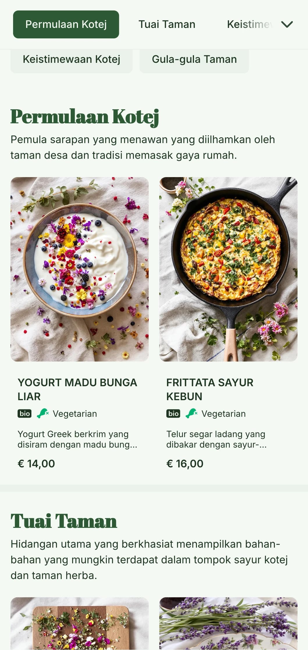 Templat makan tengah hari desa yang menawan dengan estetika teras kotej, sesuai untuk kafe gaya rumah dan tetapan taman.