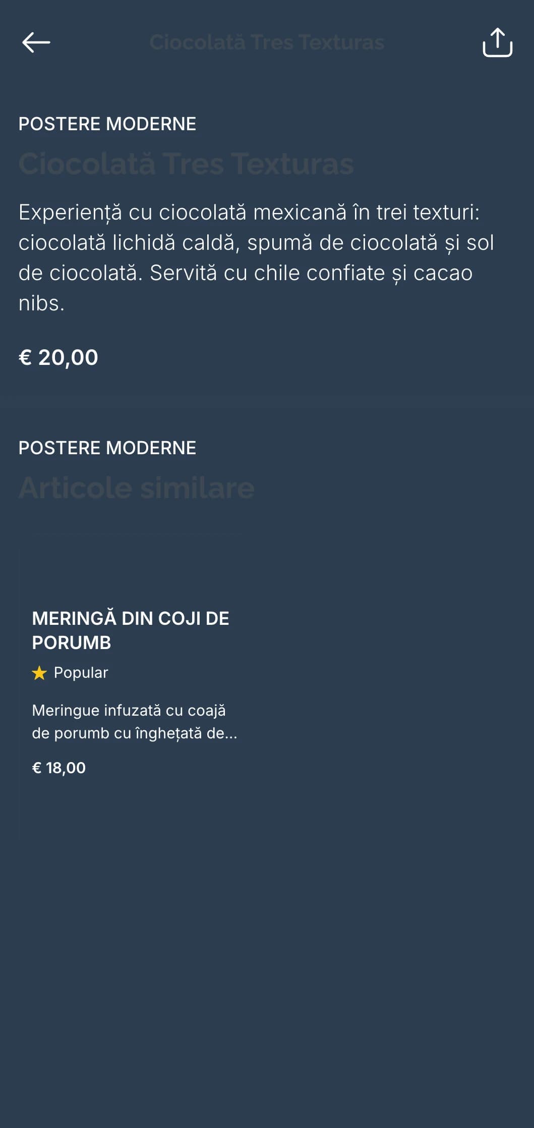 Meniu mexican contemporan cu linii curate, estetică minimalistă și bucătărie fusion prezentată într-un format elegant, discret.