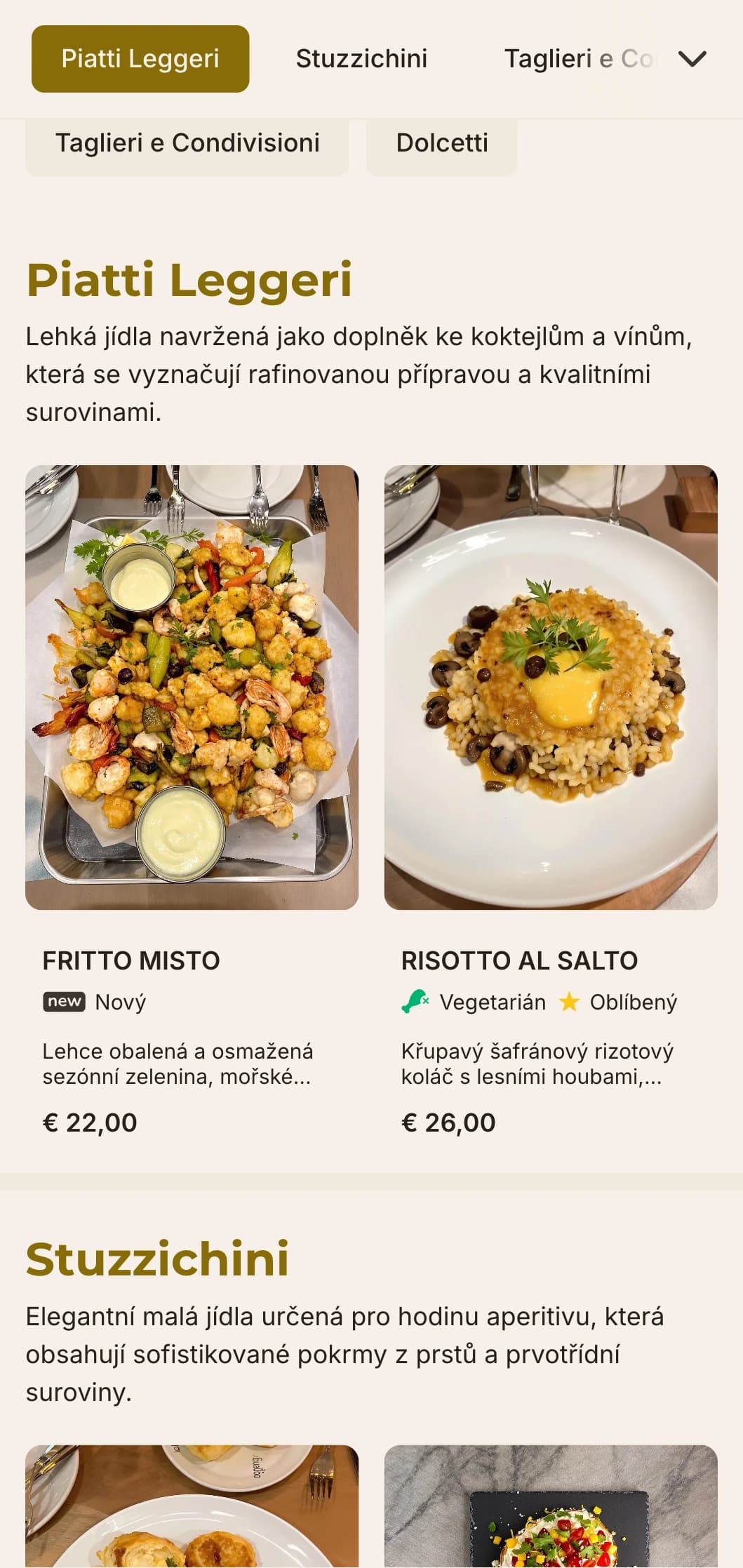 Sofistikovaný design v jantarových a zlatých tónech oslavuje tradici elegantních milánských koktejlů před večeří.
