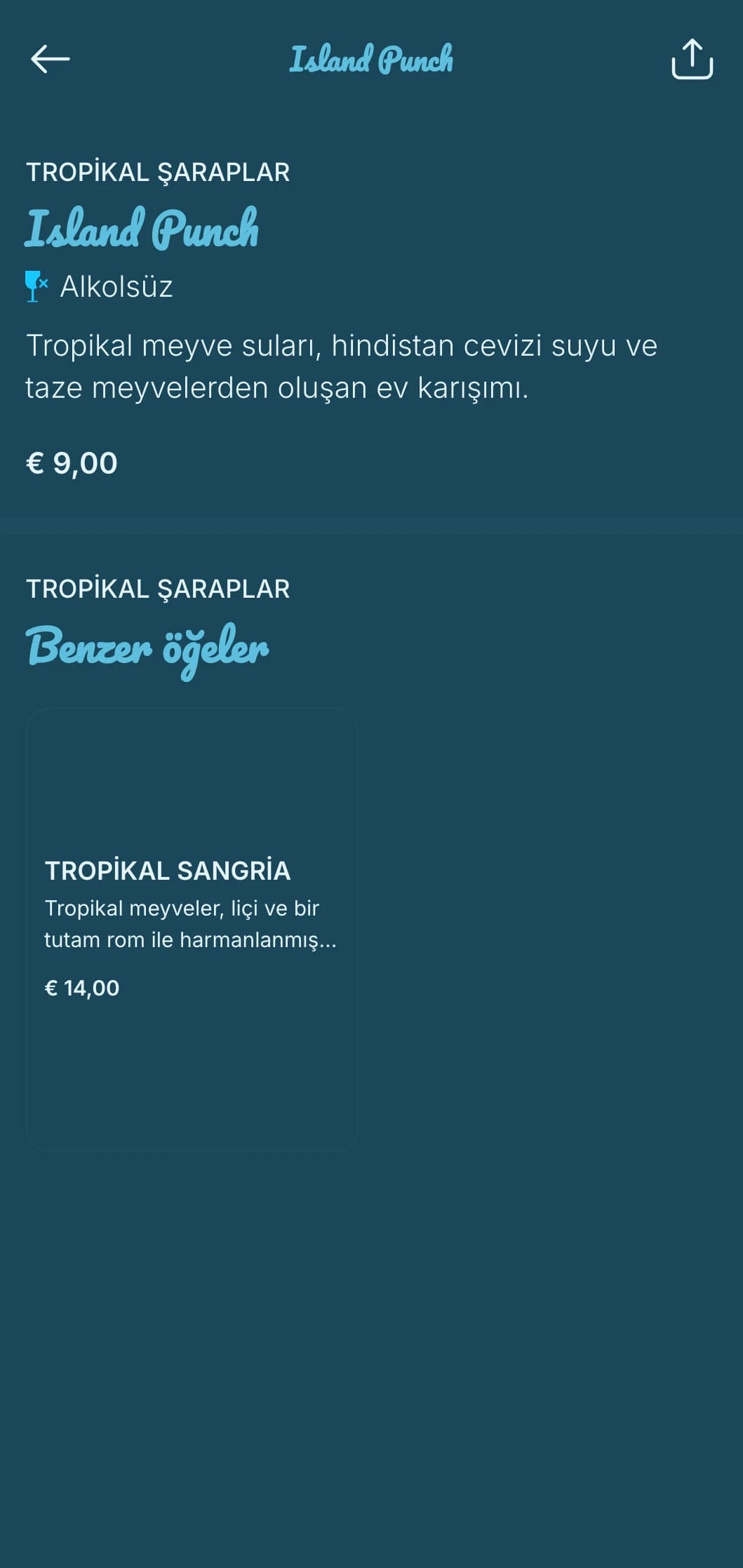 Plaj barları ve tiki salonları için turkuaz desenli canlı tropikal tasarım.