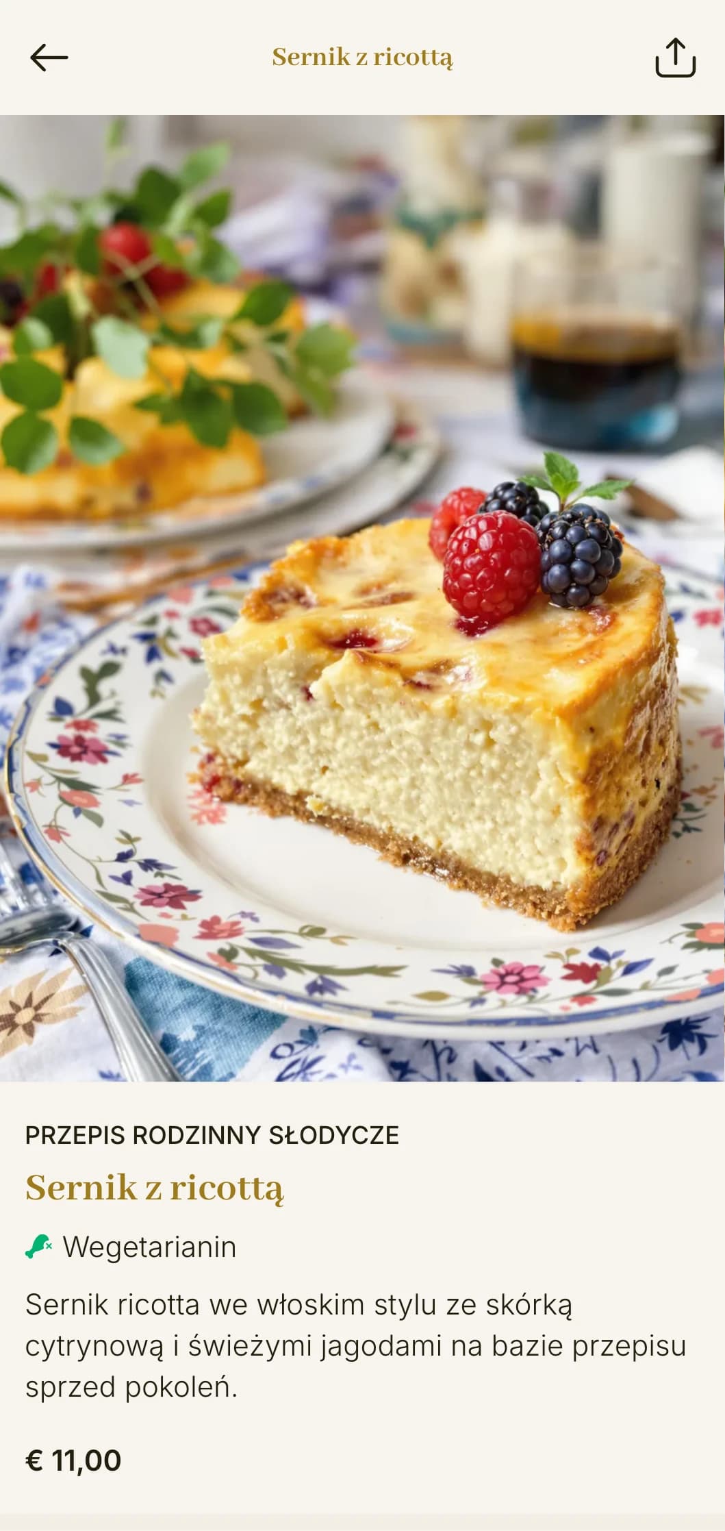 Klasyczne menu inspirowane kuchnią włoską z tradycyjną typografią i ciepłymi akcentami.