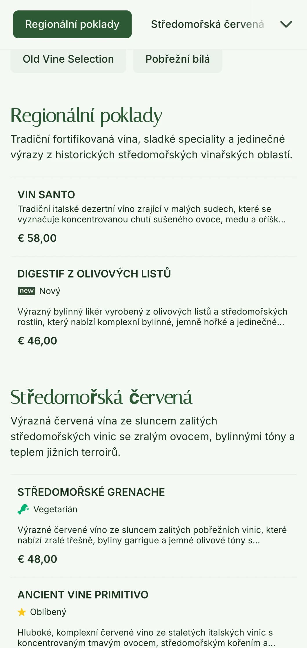 Šablona vinného lístku se středomořskou olivovou tématikou a zemitými zelenými tóny, ideální pro rustikální italské restaurace a vinné zahrady.