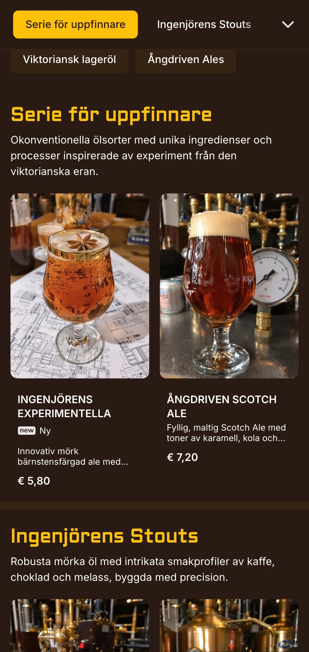 Viktoriansk-industriell fusion med mässingsdetaljer och mekanisk estetik, perfekt för temabryggerier med karaktär.