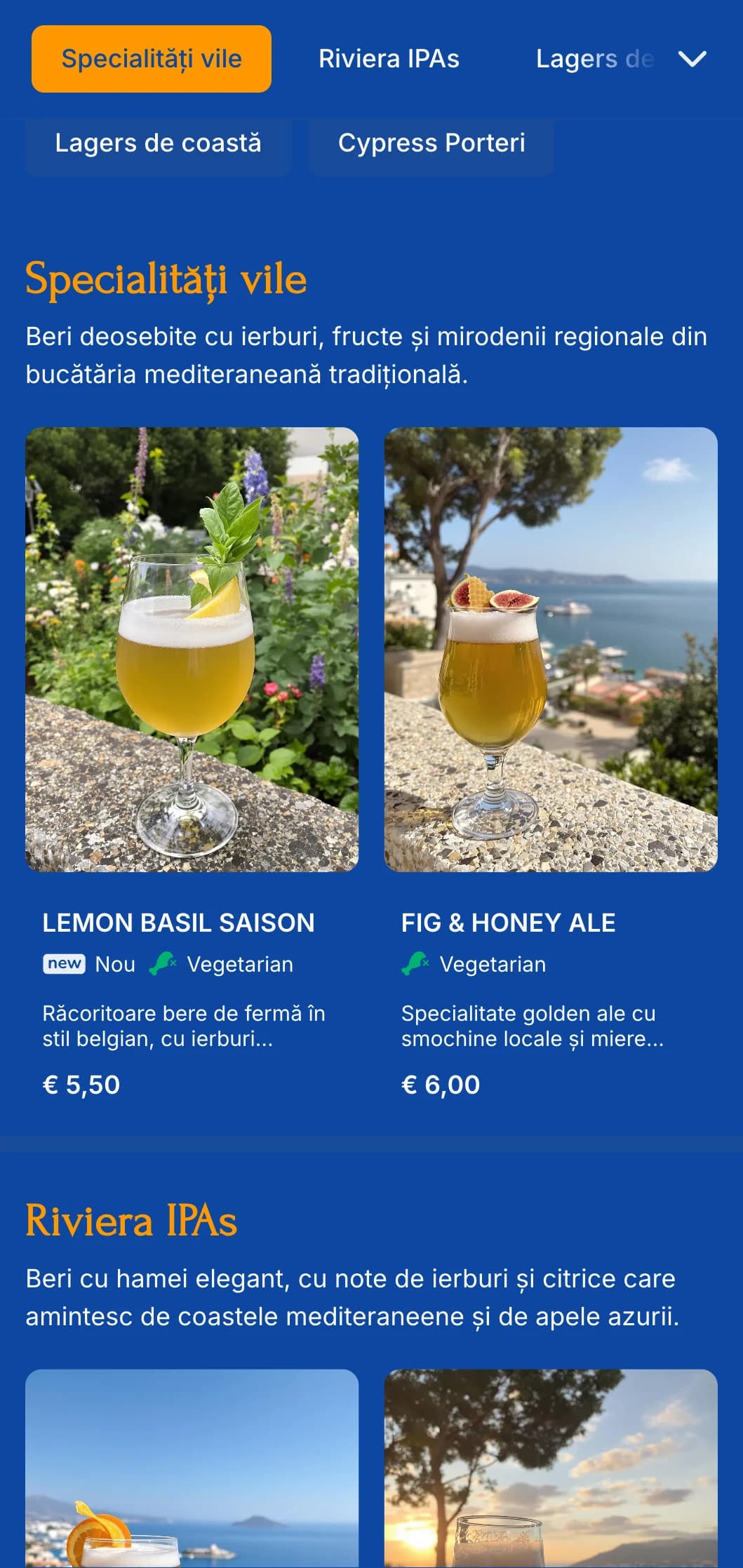 Design luminos și aerisit inspirat de estetica mediteraneană de coastă, perfect pentru fabricile de bere de pe litoral și destinațiile de vacanță.