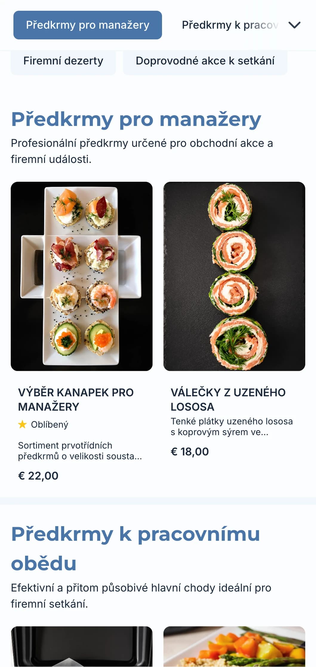 Profesionální cateringové služby určené pro obchodní jednání a firemní akce, zaměřené na efektivní servis a kvalitní prezentaci.