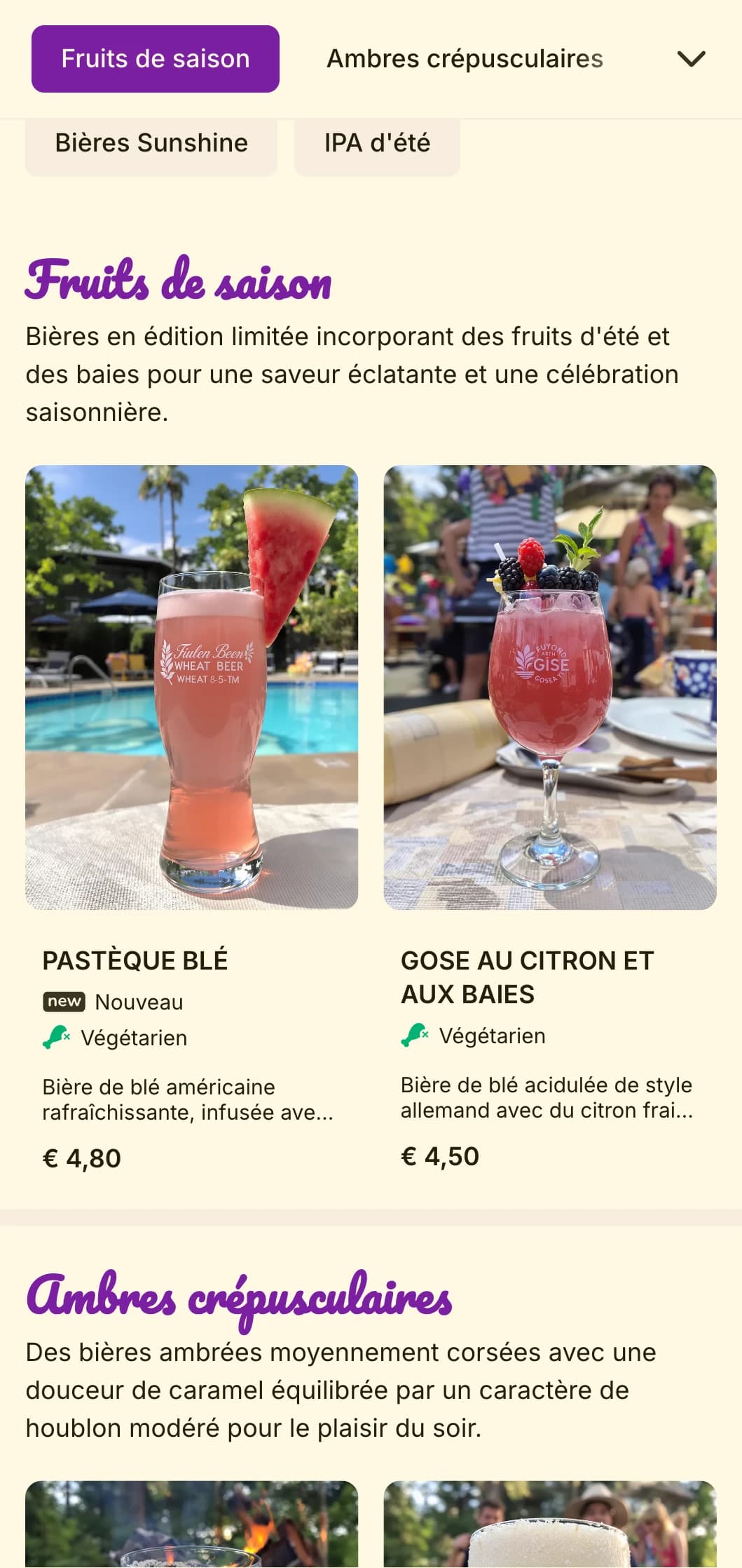 Un design lumineux et ensoleillé avec des teintes dorées et des accents chauds, parfait pour les jardins de bière d'été et les offres de brassage saisonnières.