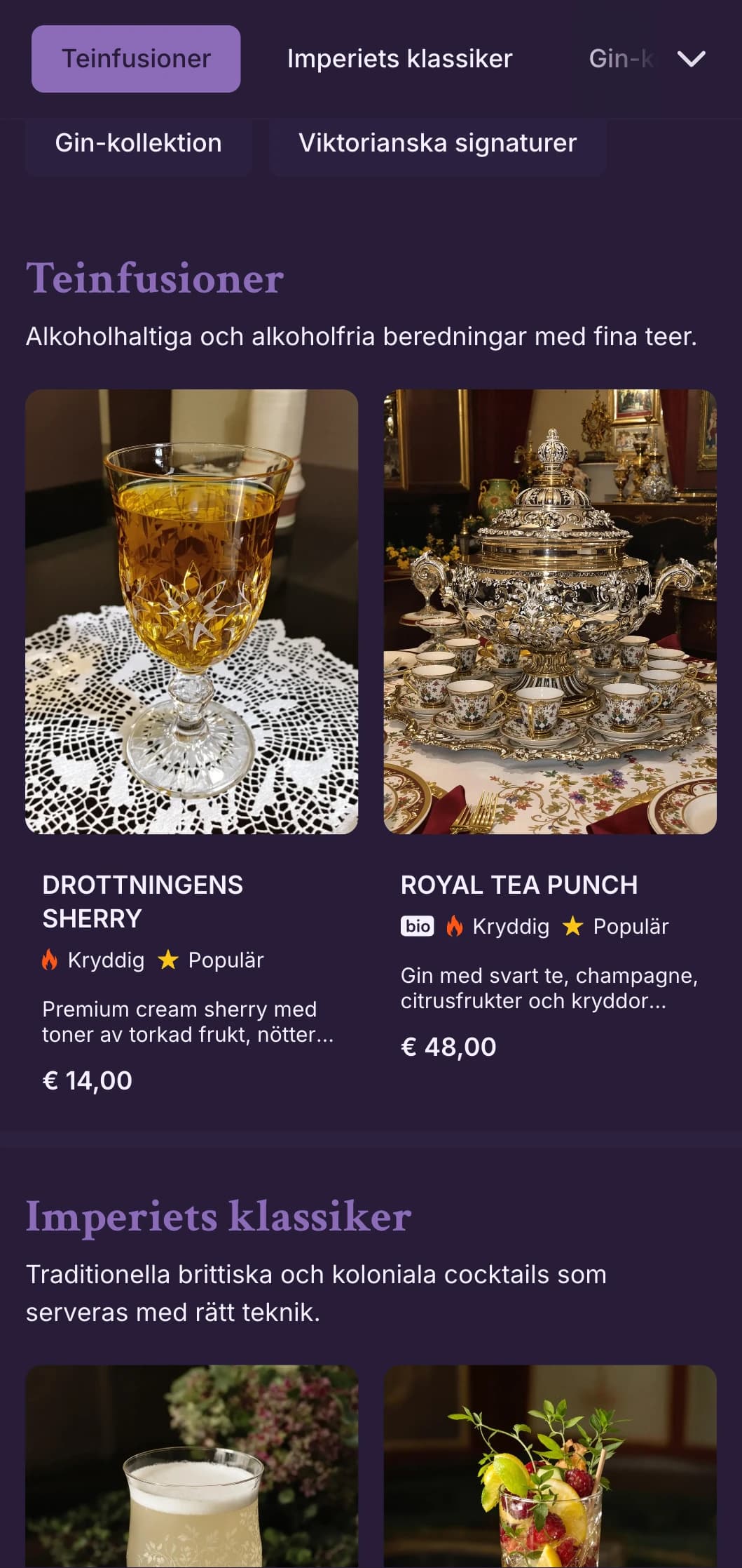 Genomarbetad grön design med viktoriansk ornamentik för gin-fokuserade salonger.