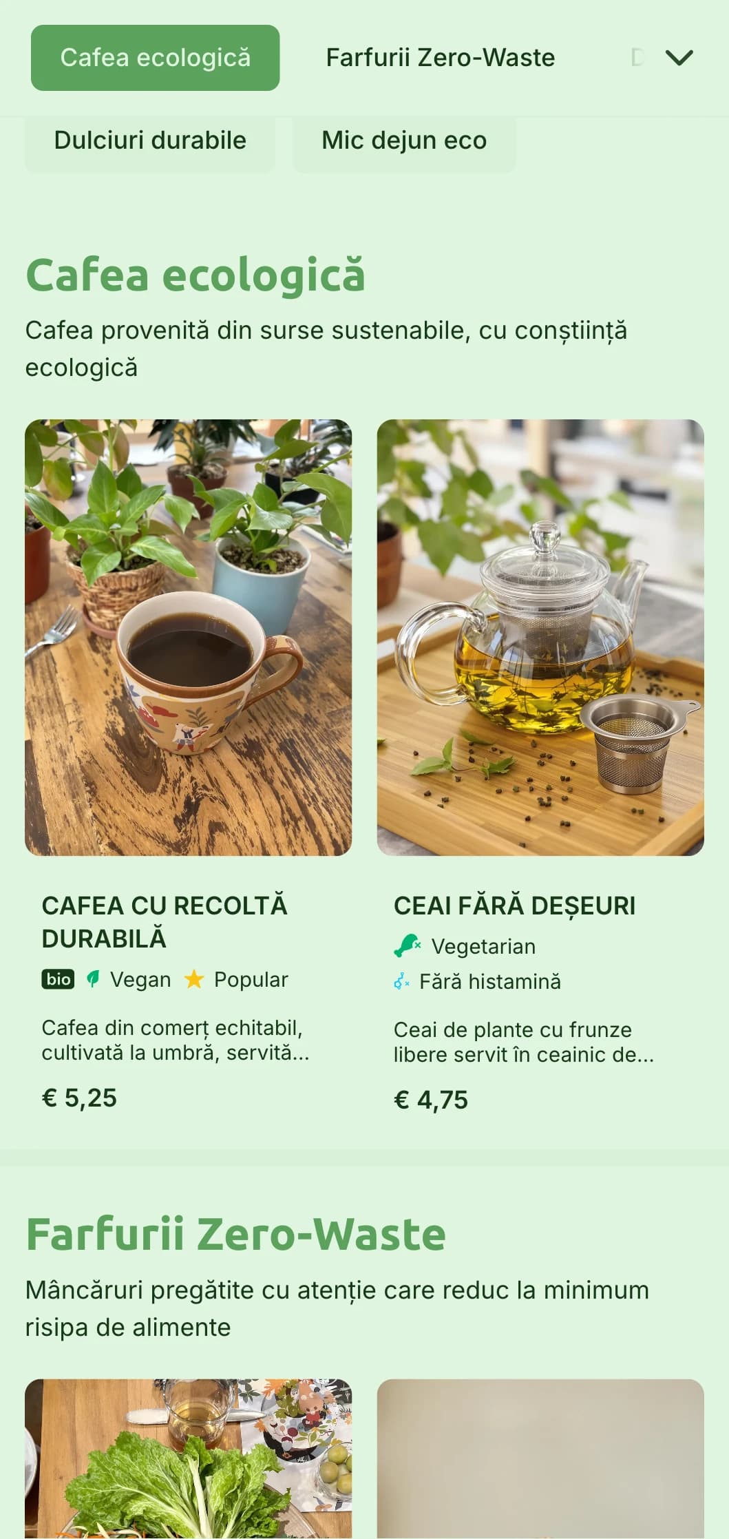 Designul verde-pământean evidențiază ingredientele organice pentru cafenelele și restaurantele ecologice de la fermă la masă.